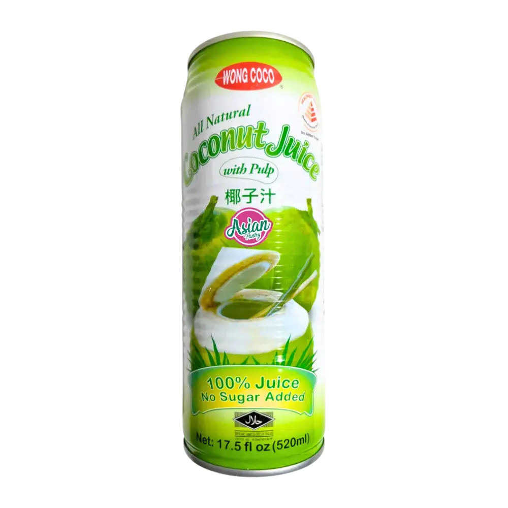Wong Coco 100% Coconut Juice With Pulp No Sugar Added 520Ml 1