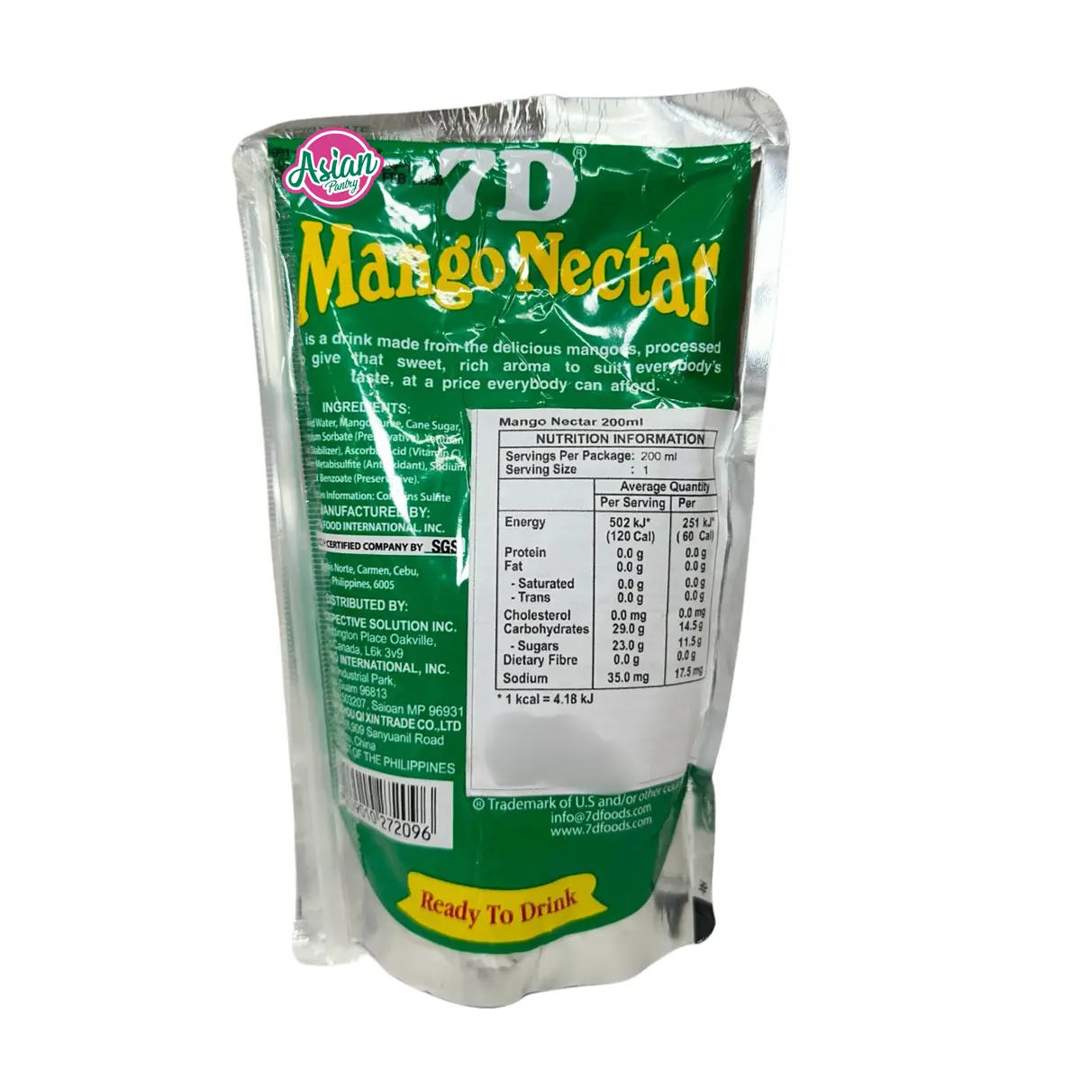 7D Mango Nectar Juice 200Ml 2