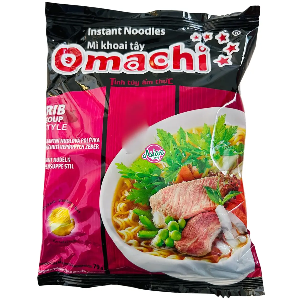 Omachi Noodles Rib Soup Flavour 79G 1