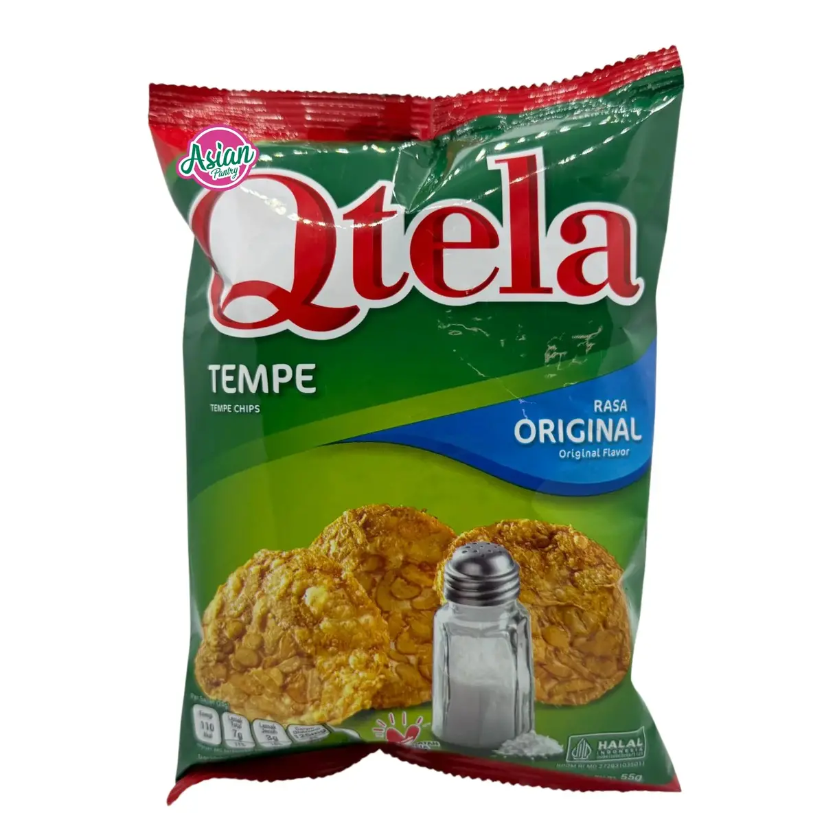 Qtela Fried Tempe/Soybean Cake Original 55G 1