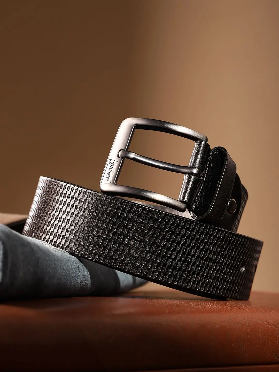 Men's Black Textured Belt 1