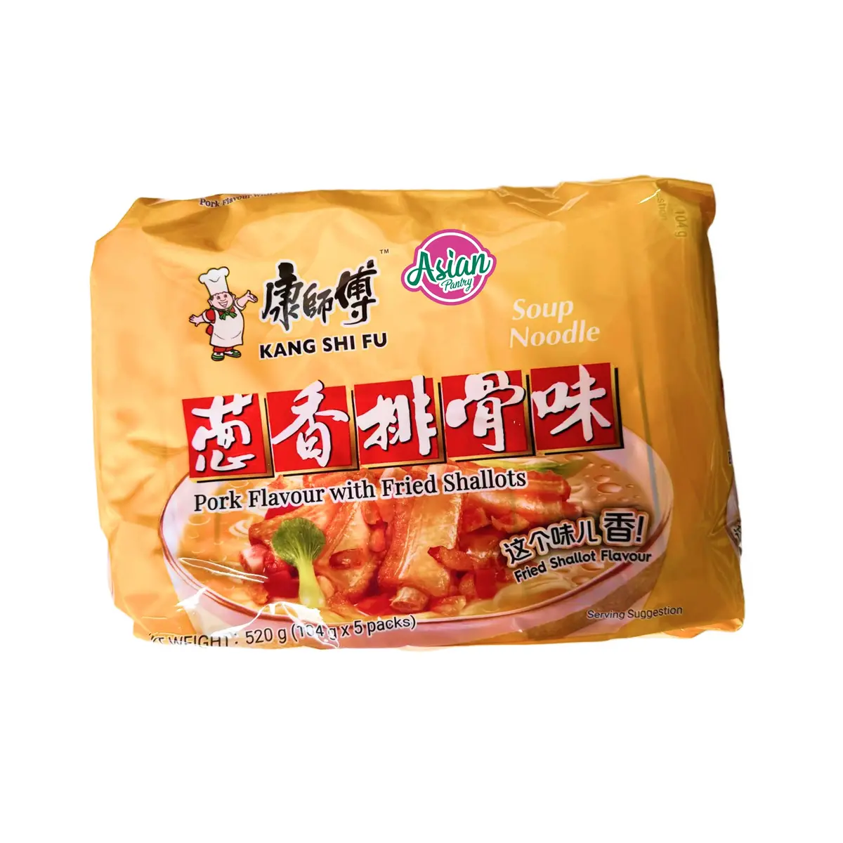 Kang Shi Fu Soup Noodle Pack Pork Flavour With Fried Shallots 1