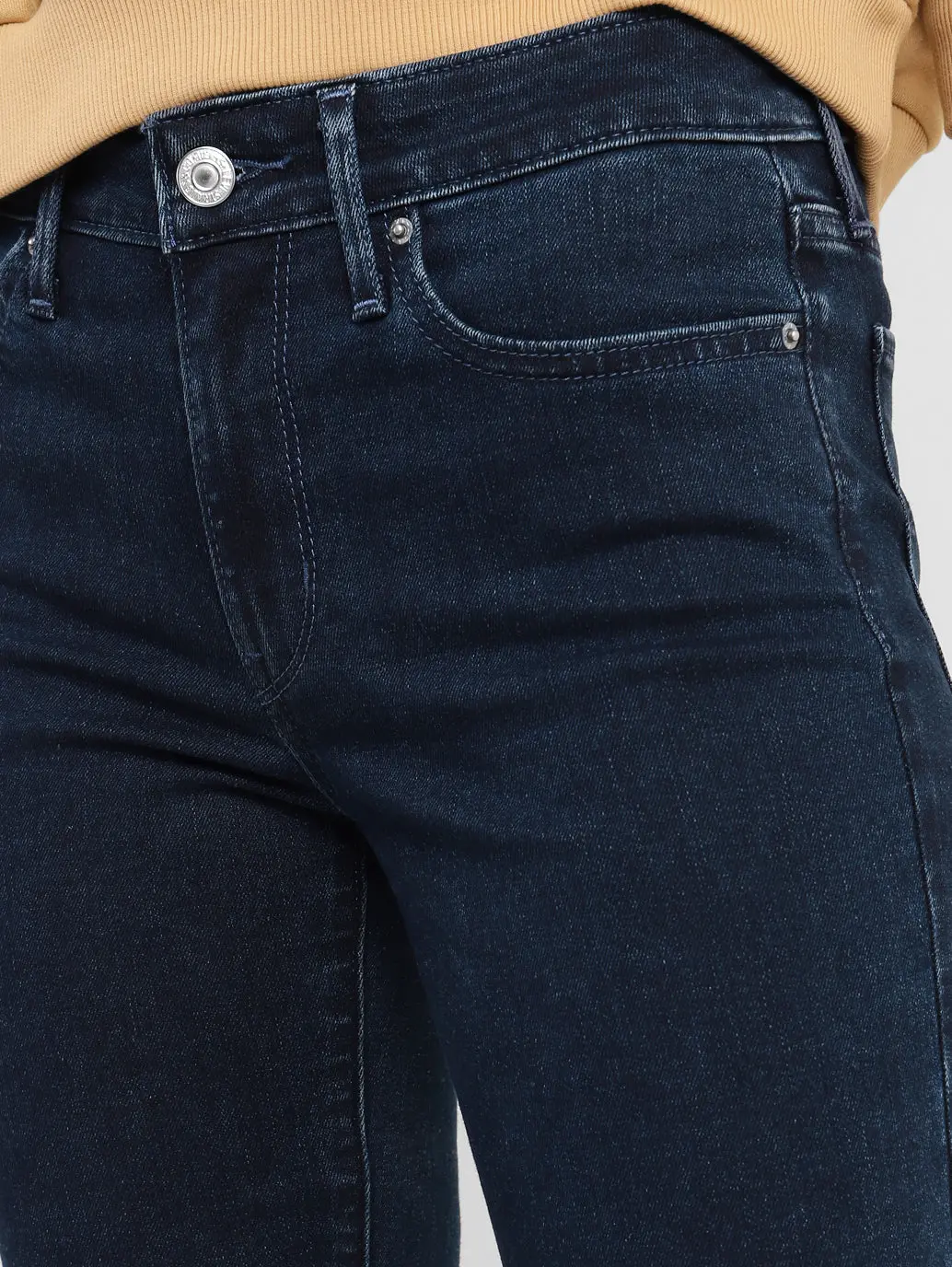 Women's 712 Blue Straight Fit Mid Rise Jeans 4