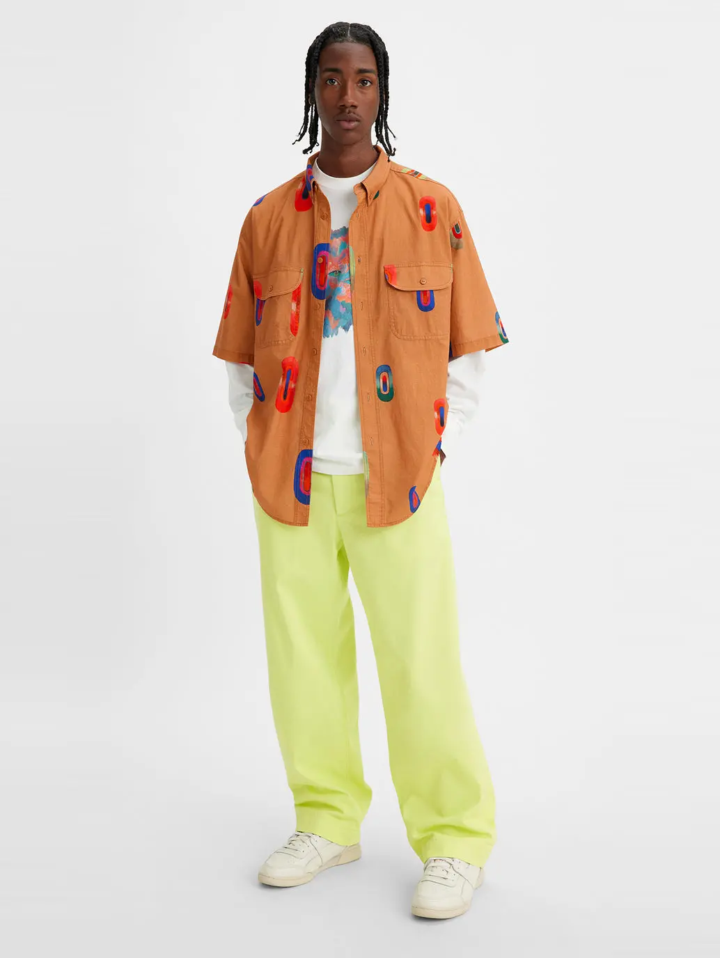 Men's Green Relaxed Fit Trousers 1