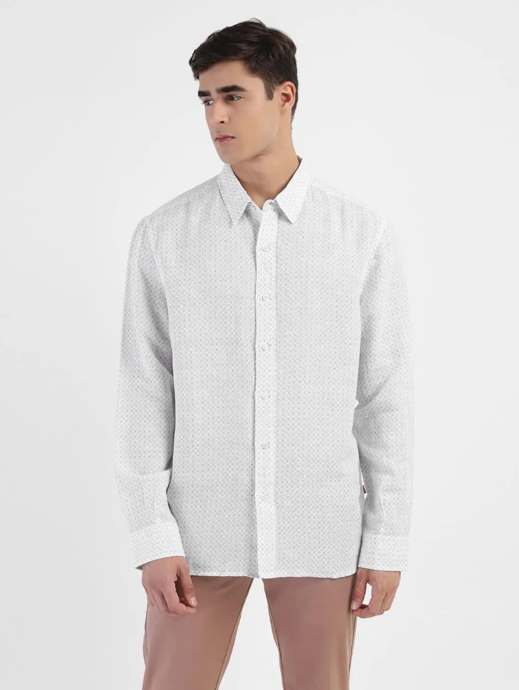 Men's Printed Spread Collar Linen Shirt 2