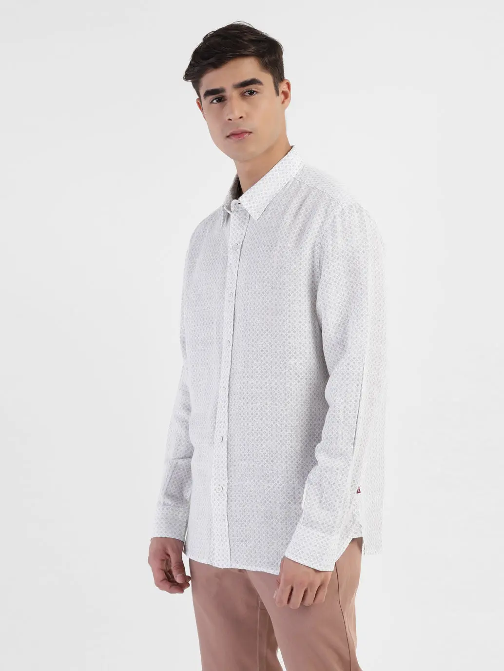 Men's Printed Spread Collar Linen Shirt 4