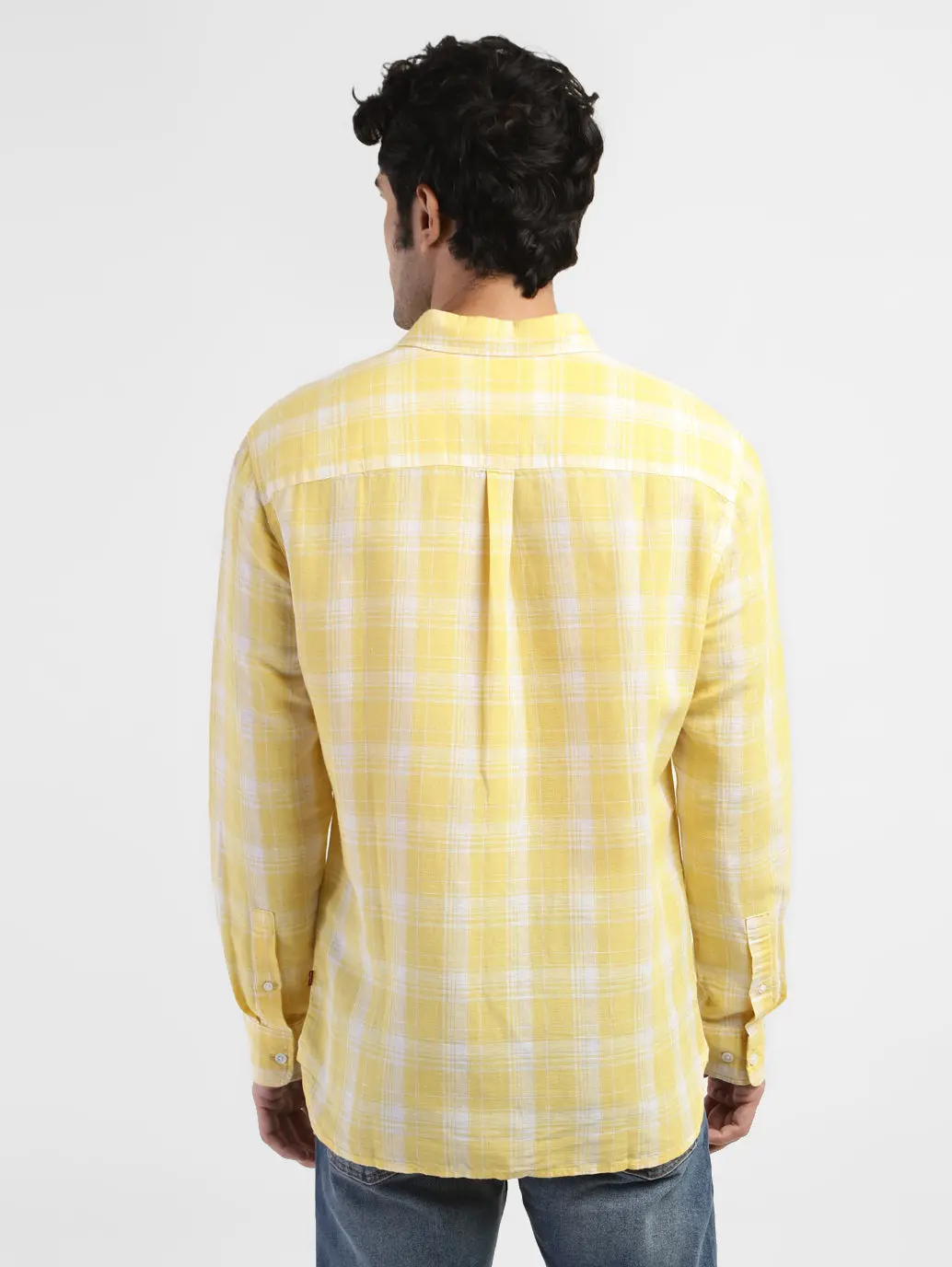 Men's Checkered Spread Collar Linen Shirt 3