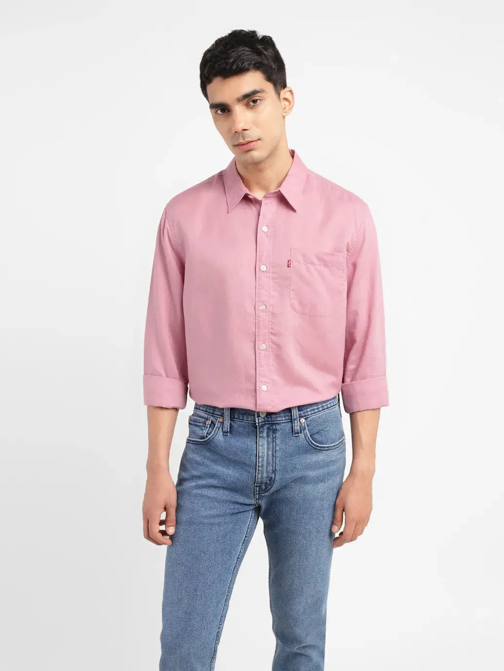 Men's Solid Slim Fit Linen Shirt 1