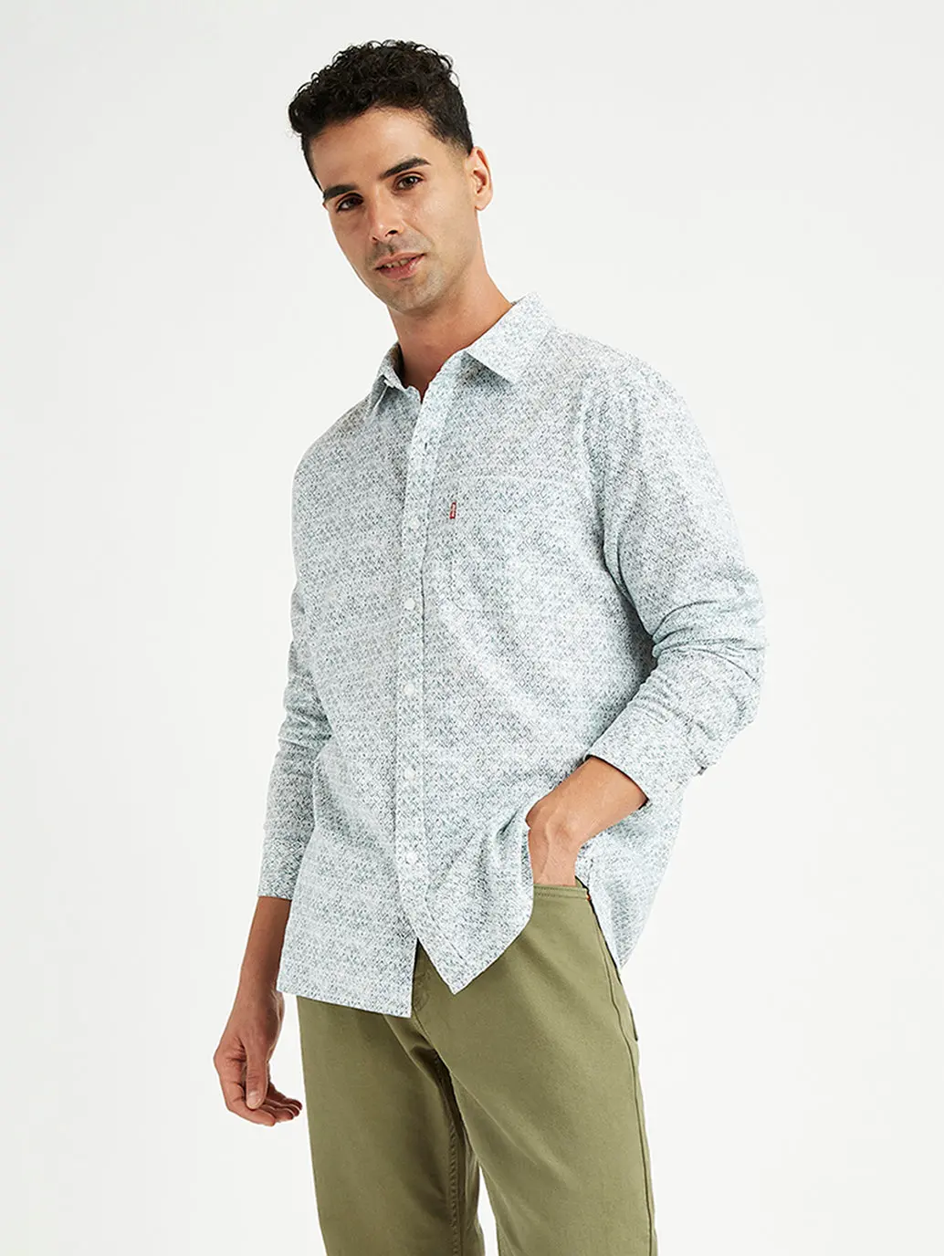 Men's Geometric Print Slim Fit Shirt 1