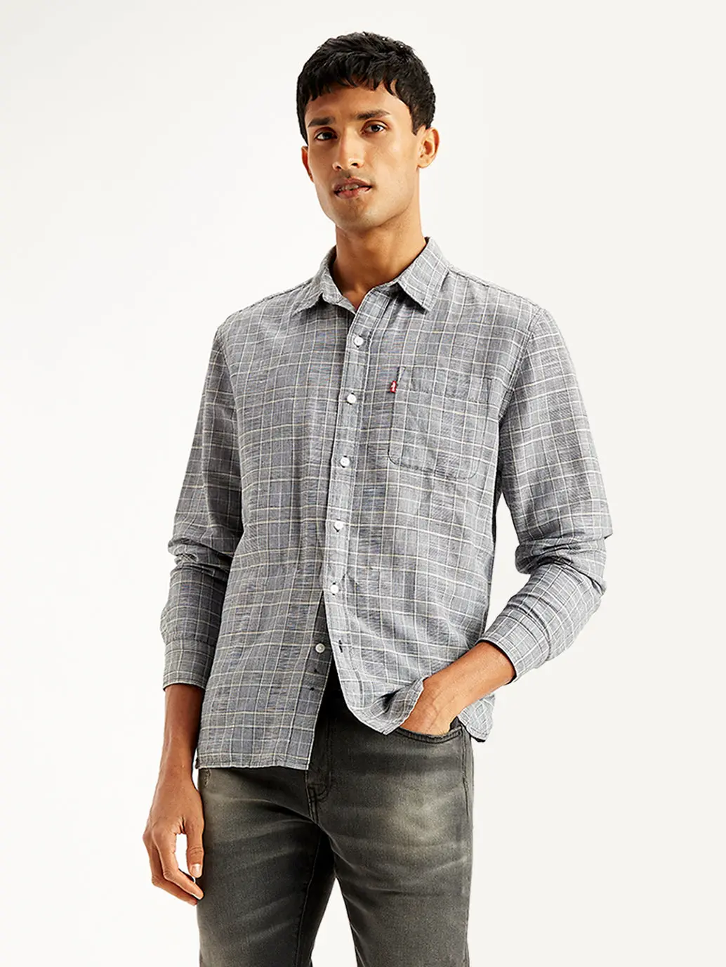 Men's Checkered Spread Collar Shirt 1