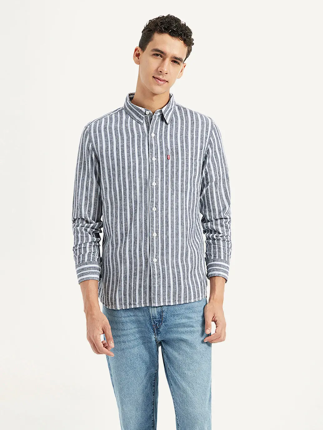 Men's Striped Slim Fit Linen Shirt 1