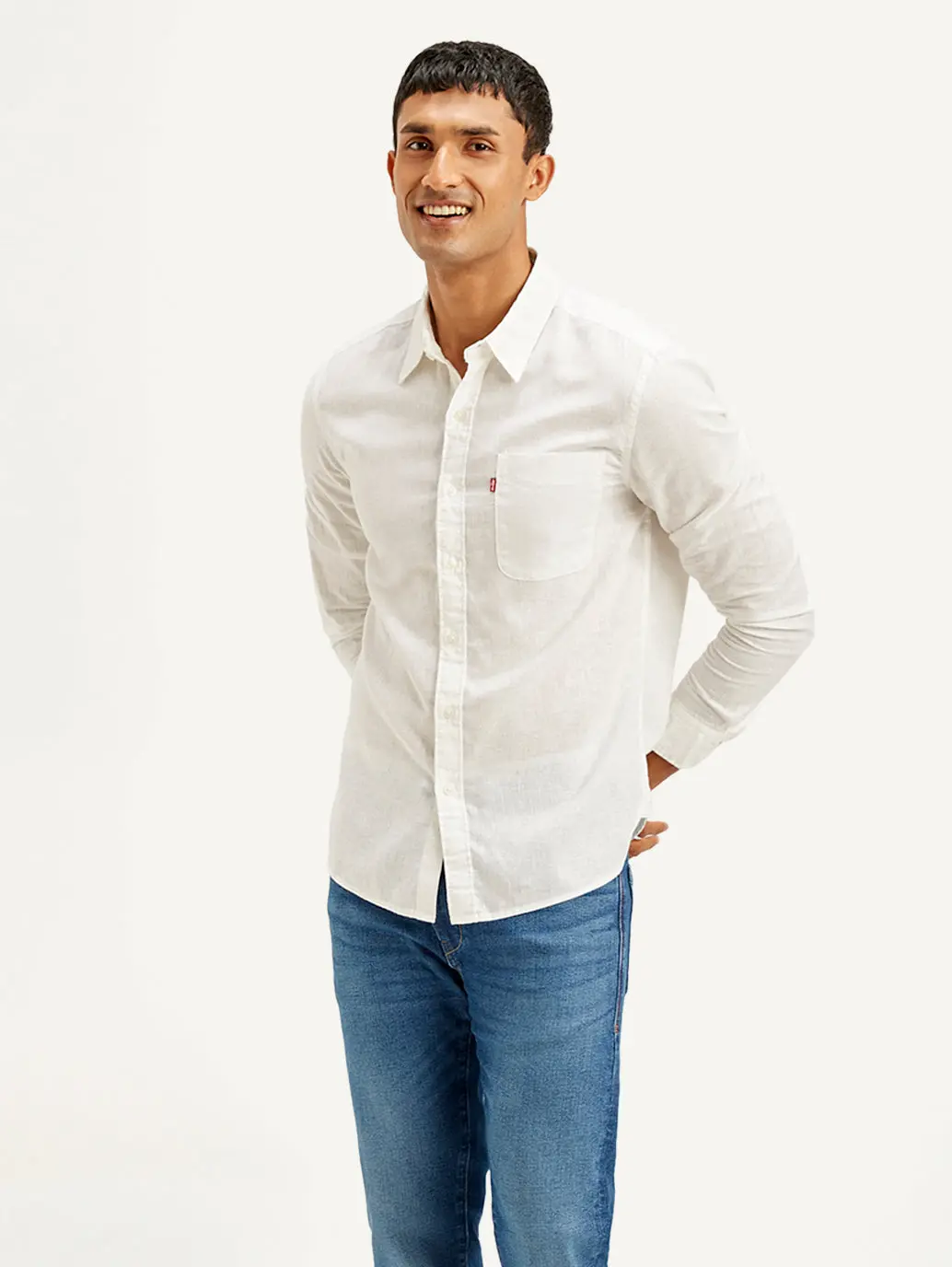 Men's Solid Slim Fit Linen Shirt 1