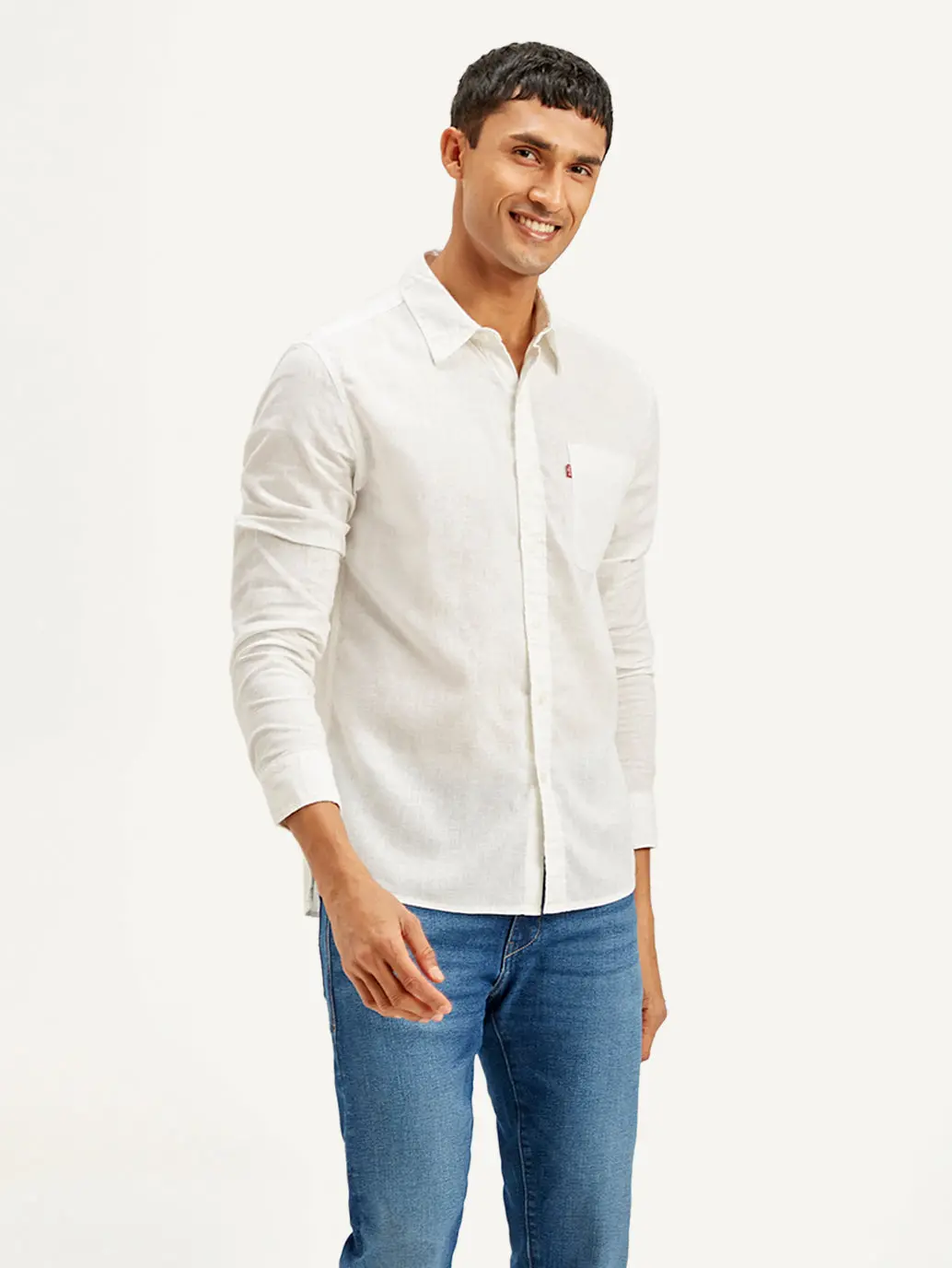 Men's Solid Slim Fit Linen Shirt 5