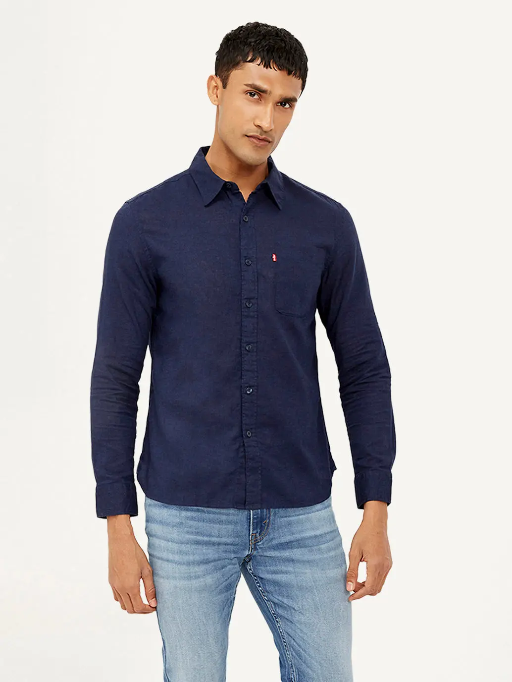 Men's Solid Slim Fit Linen Shirt 1