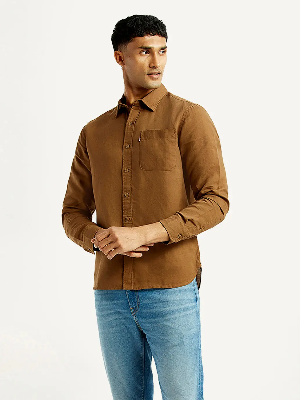 Men's Solid Slim Fit Linen Shirt 1