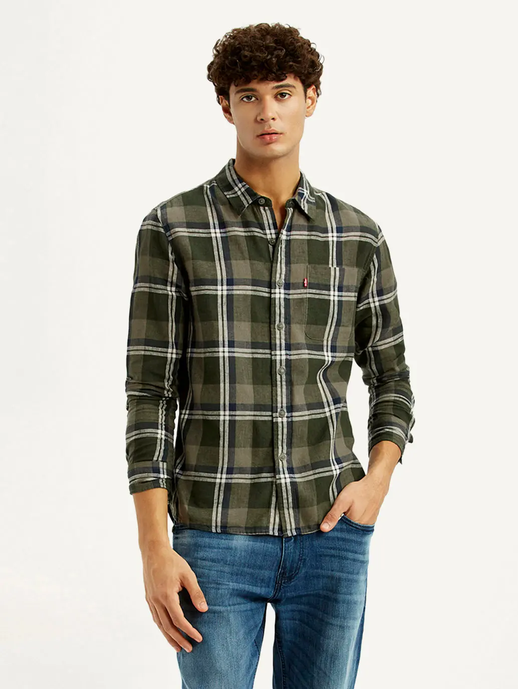 Men's Checkered Multi Color Slim Fit Linen Shirt 1