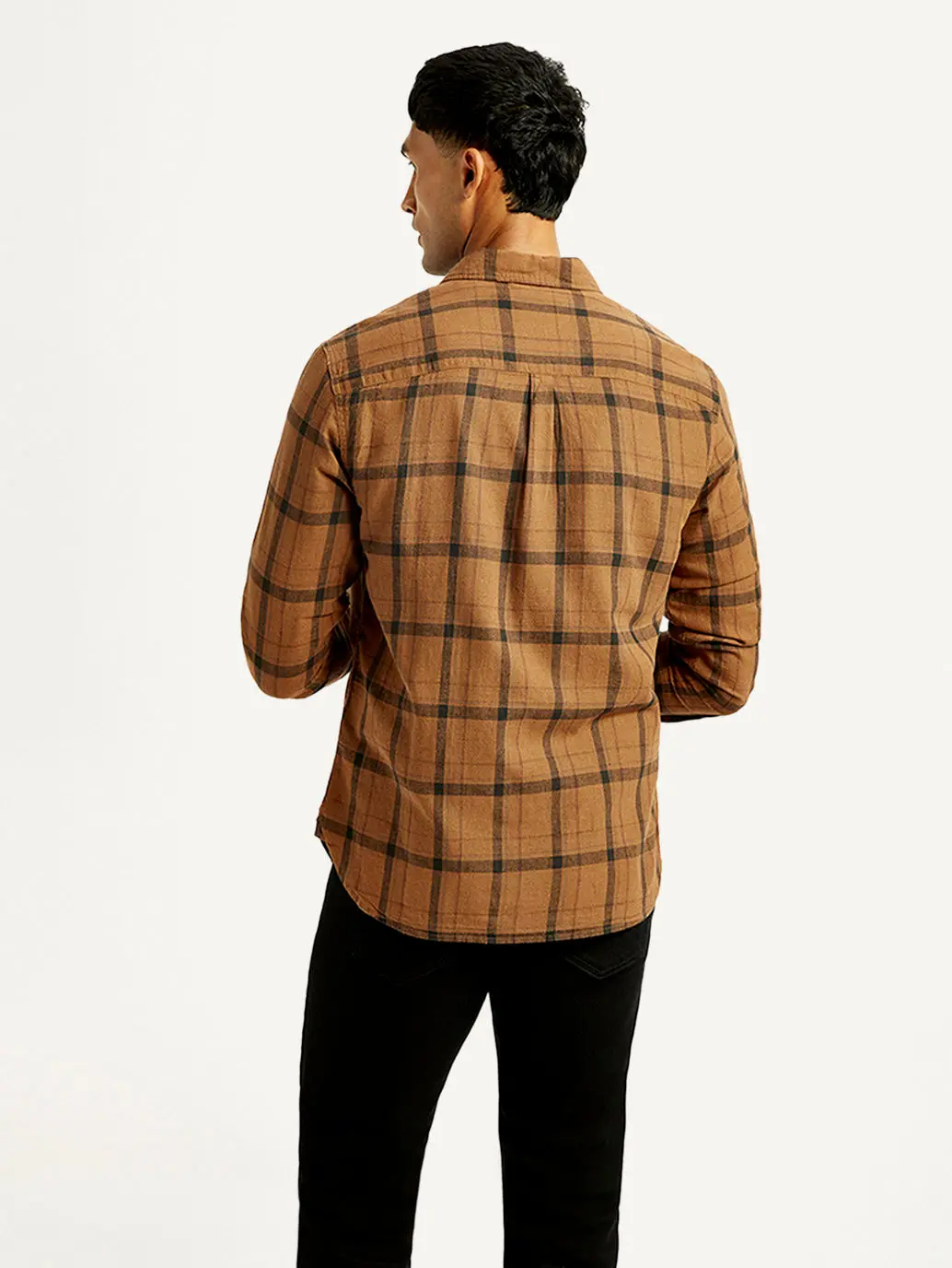 Men's Checkered Slim Fit Linen Shirt 2