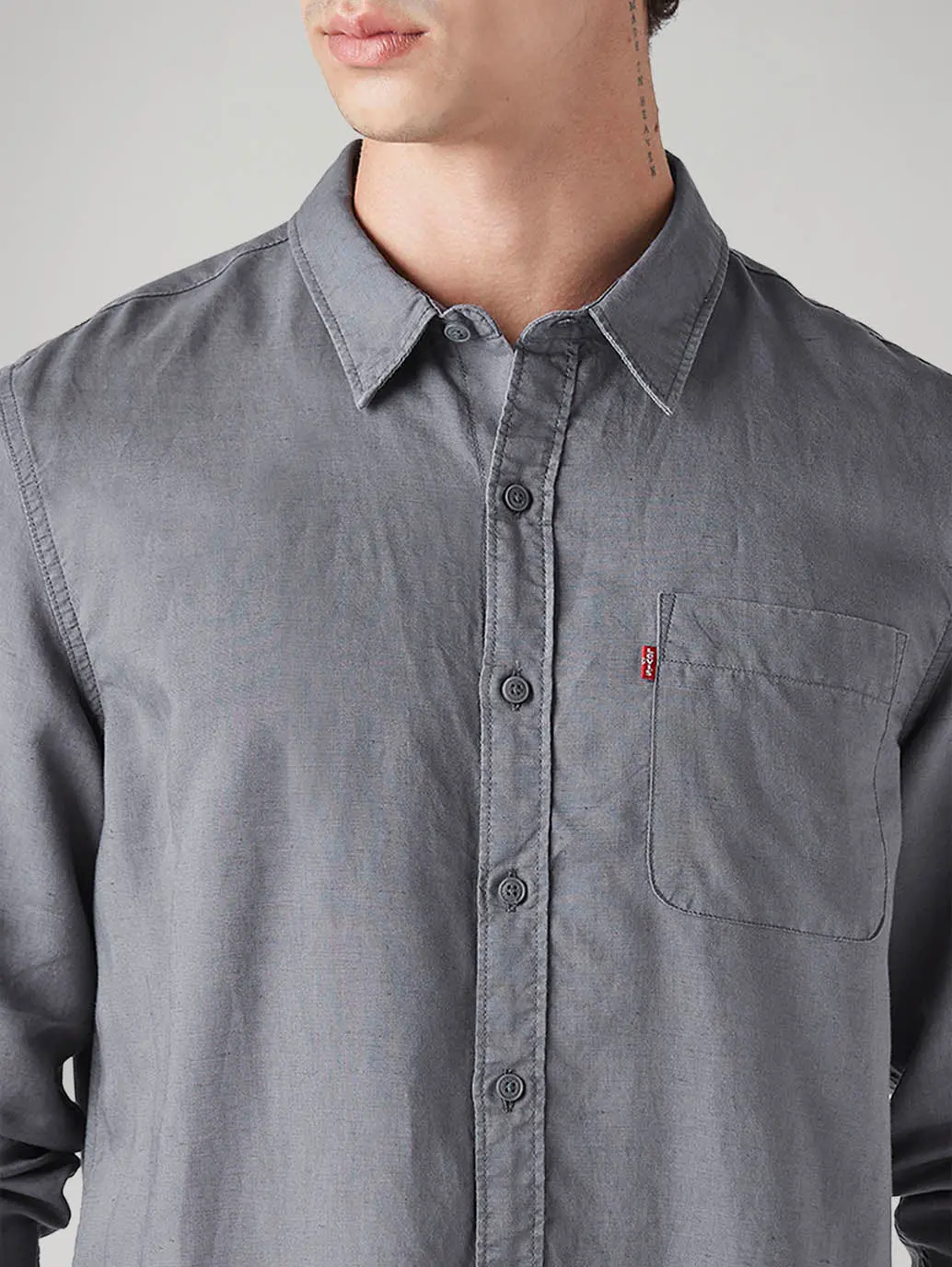 Men's Solid Slim Fit Linen Shirt 4