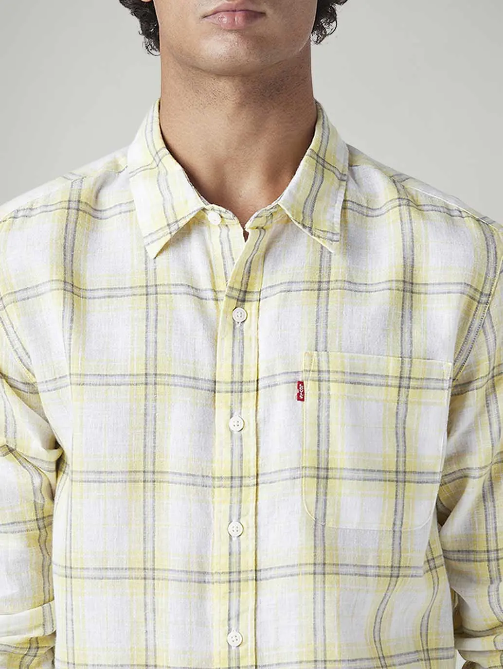 Men's Checkered Slim Fit Linen Shirt 4