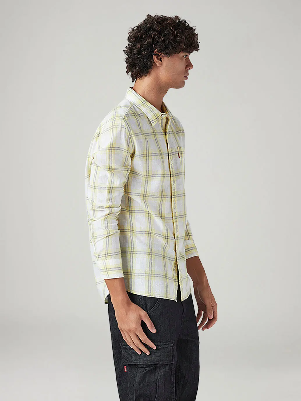 Men's Checkered Slim Fit Linen Shirt 5