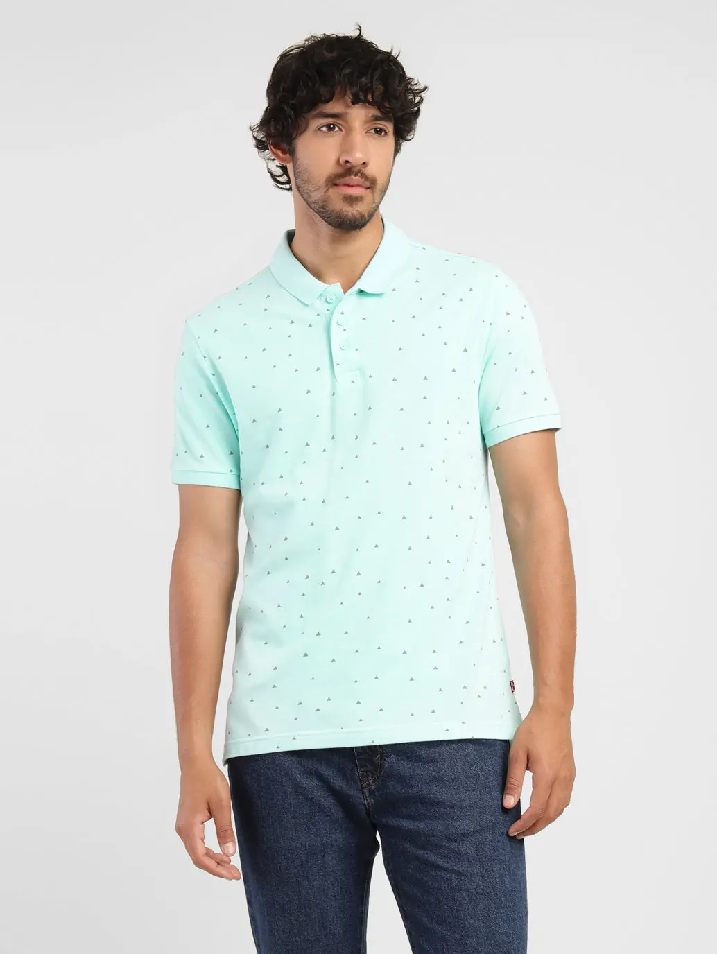 Men's Blue Polo Collar T-Shirt 2
