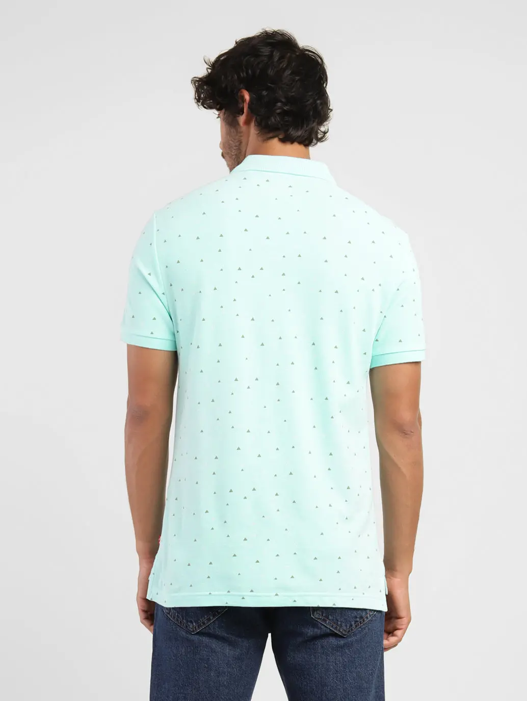 Men's Blue Polo Collar T-Shirt 3