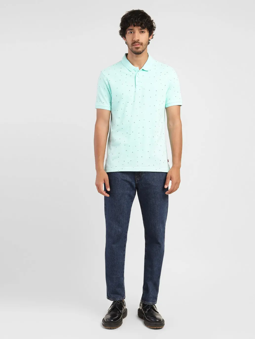 Men's Blue Polo Collar T-Shirt 5