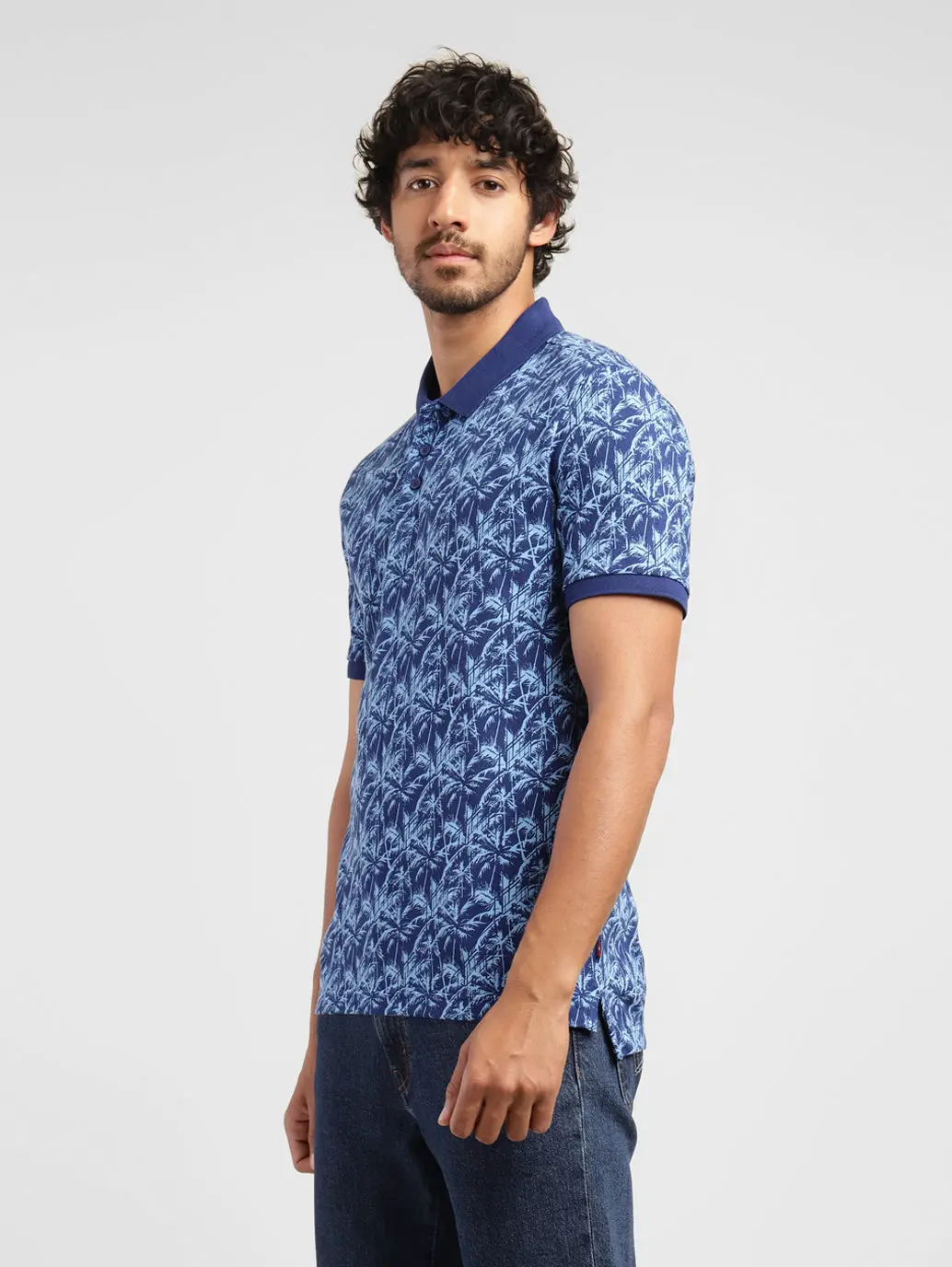 Men's Tropical Print Polo T-Shirt 4