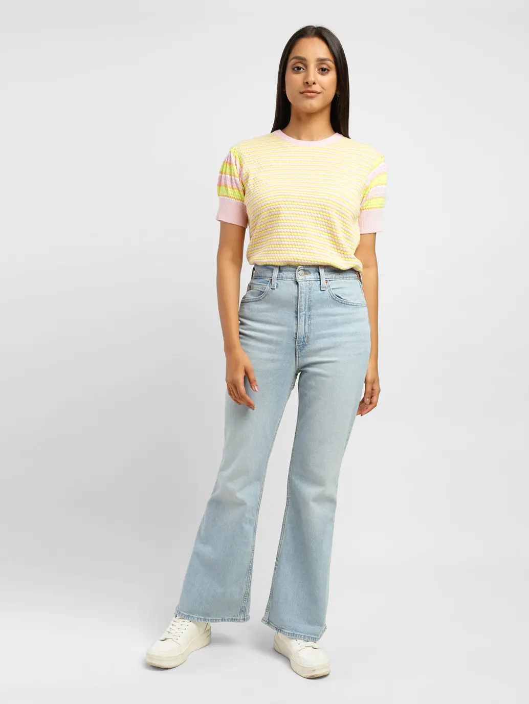Women's 70S Blue Flared Fit High Rise Jeans 1