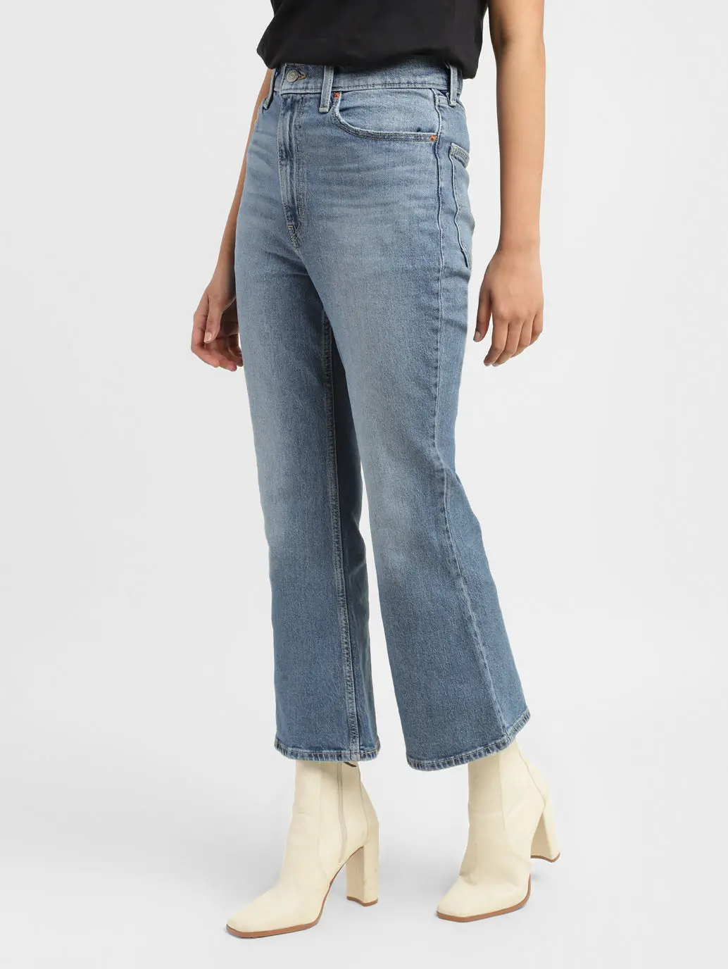 Women's 70S Blue Flared Fit High Rise Jeans 3