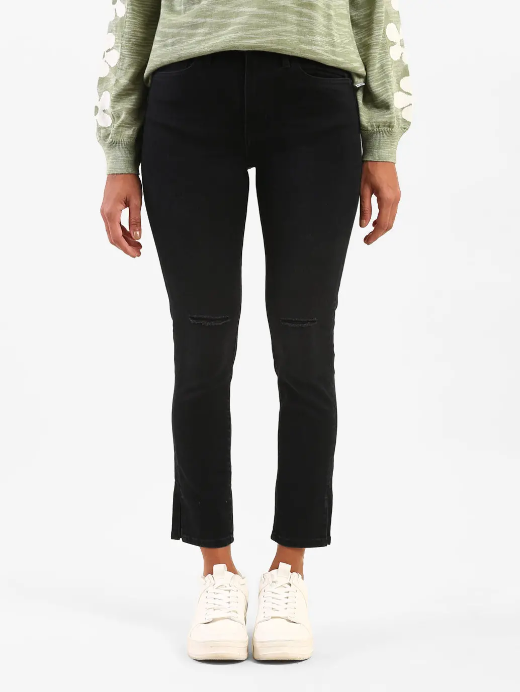 Women's 721 Black Skinny Fit High Rise Jeans 2