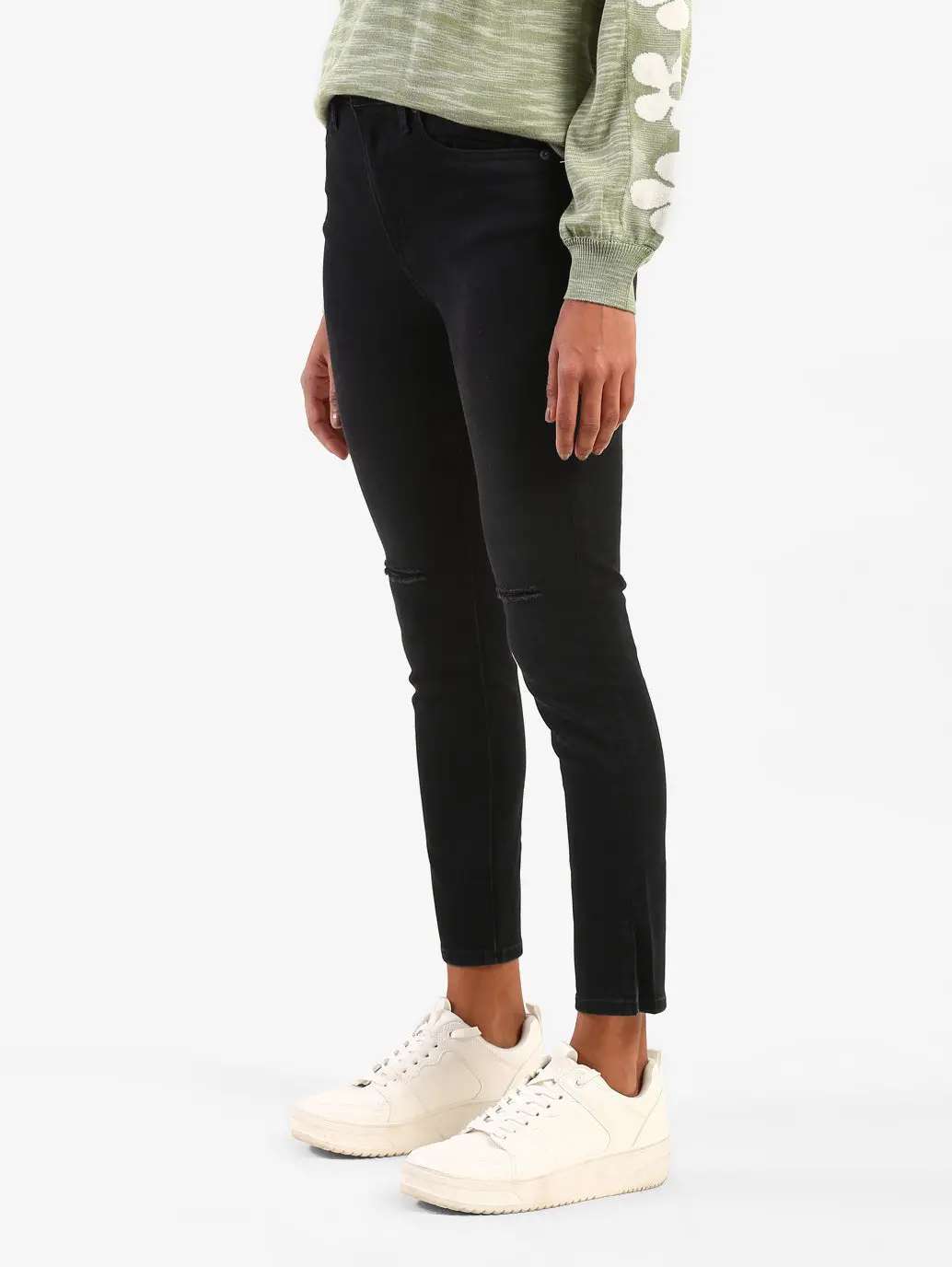 Women's 721 Black Skinny Fit High Rise Jeans 5