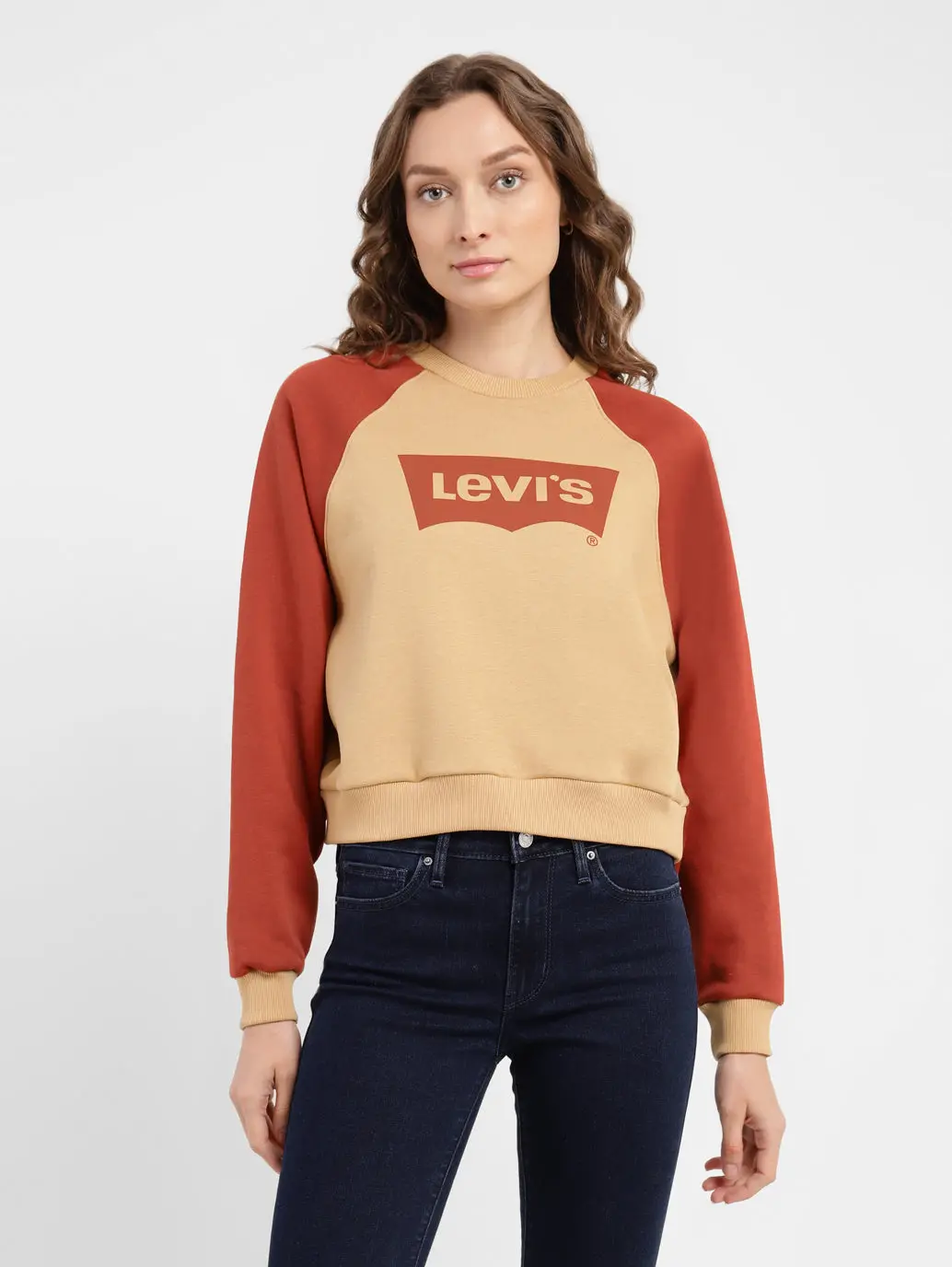 Women's Brand Logo Round Neck Sweatshirt 1