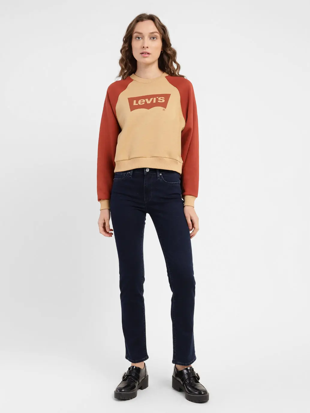 Women's Brand Logo Round Neck Sweatshirt 5