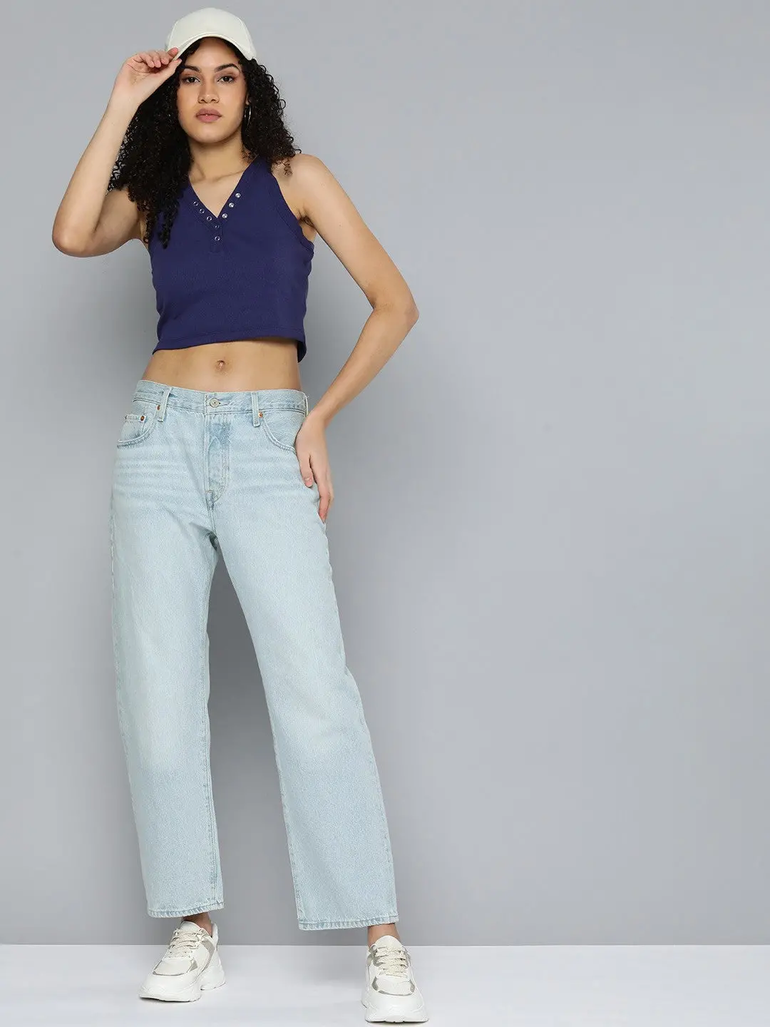 Women's 501'90 Blue Straight Fit Mid Rise Jeans 1