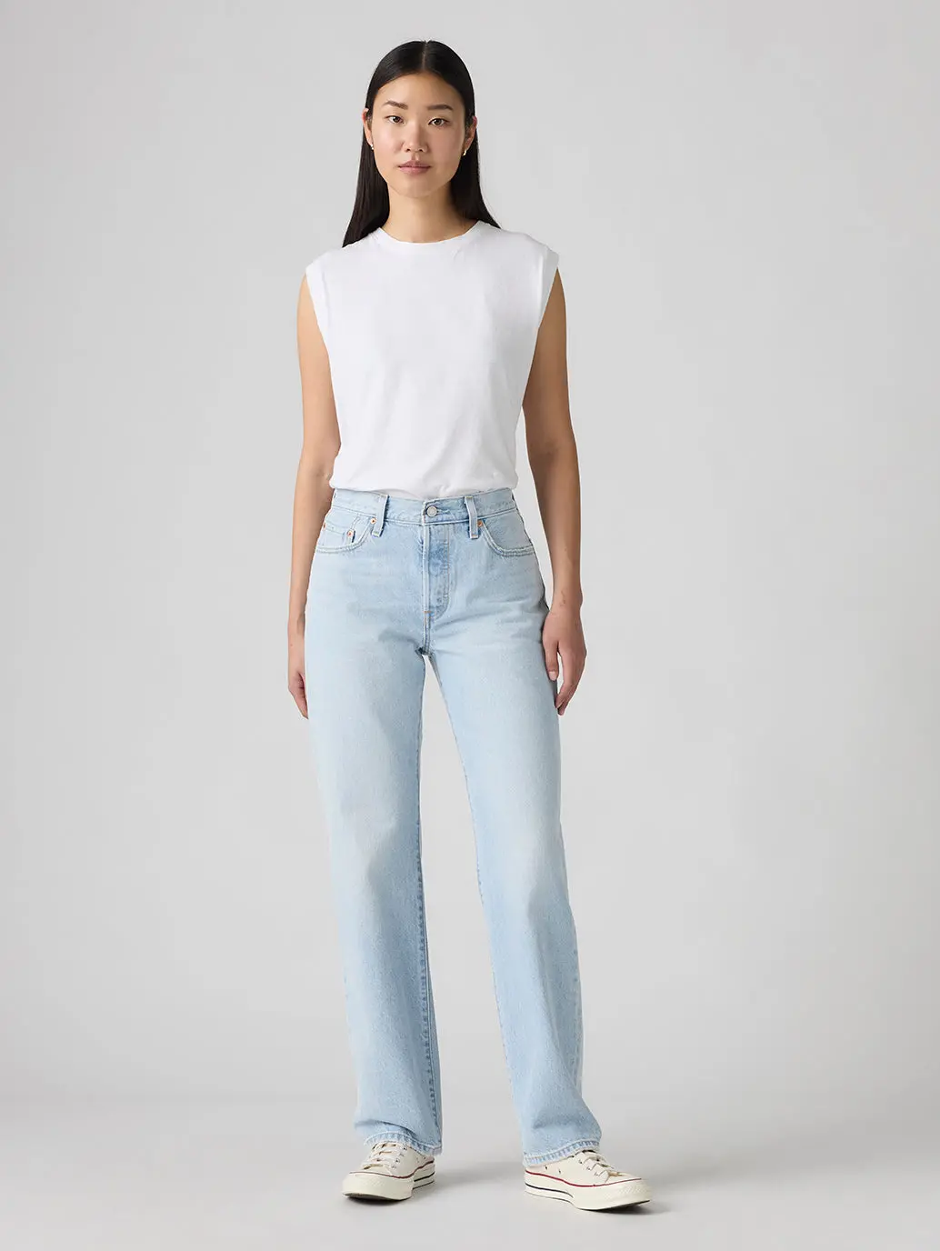 Women's 501'90S Light Indigo Straight Fit Mid Rise Jeans 1