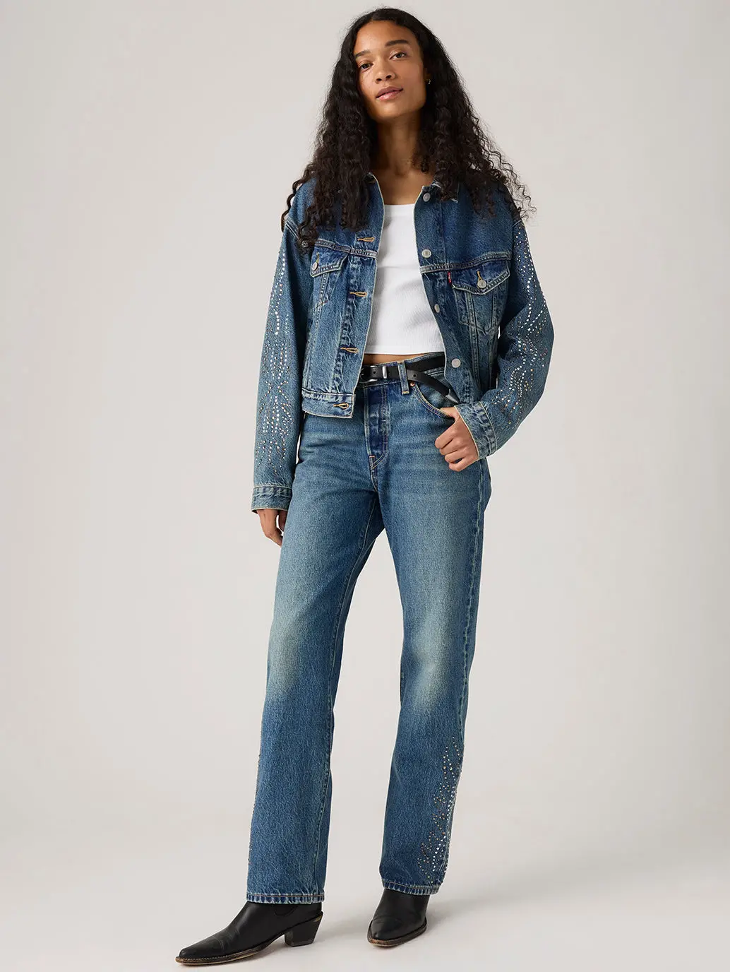 Women's 501'90S Dark Indigo Straight Fit Mid Rise Jeans 1