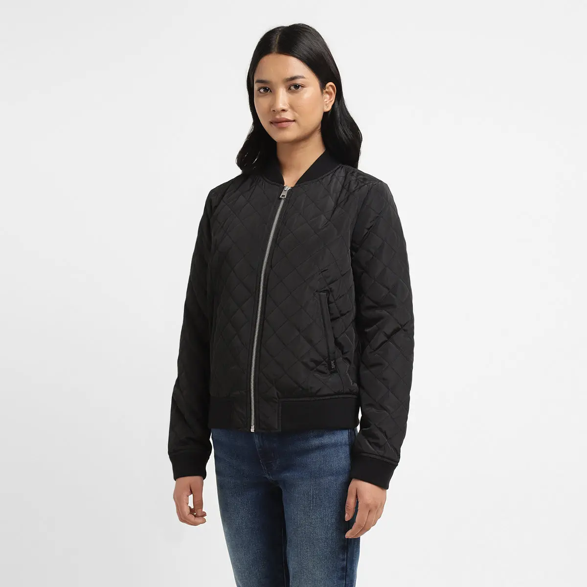 Women's Solid Black Collar Neck Jacket 4
