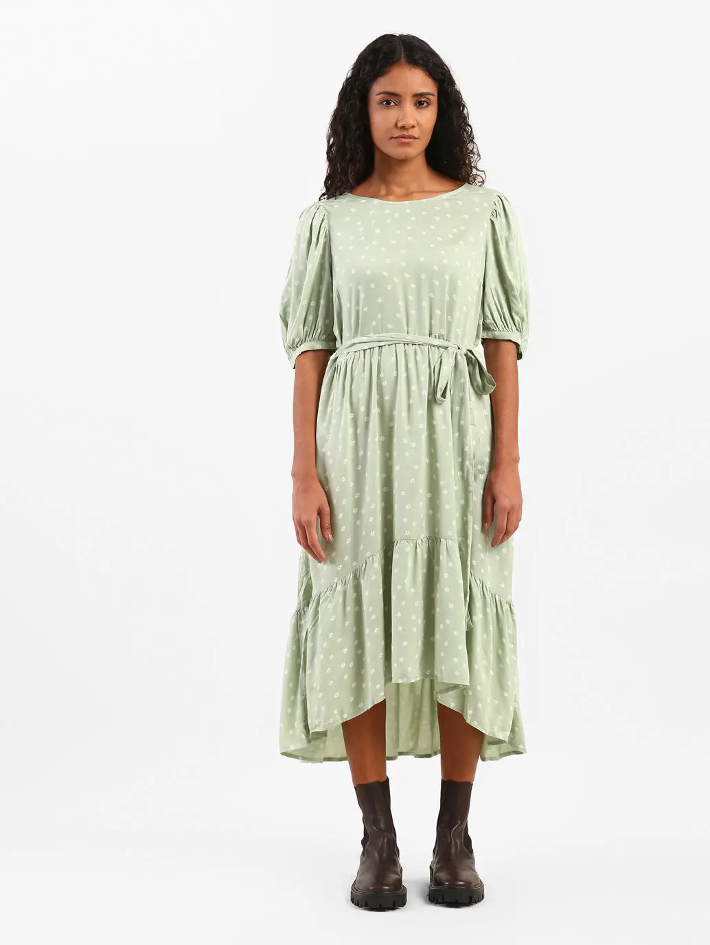 Women's Floral Print Round Neck Dress 1