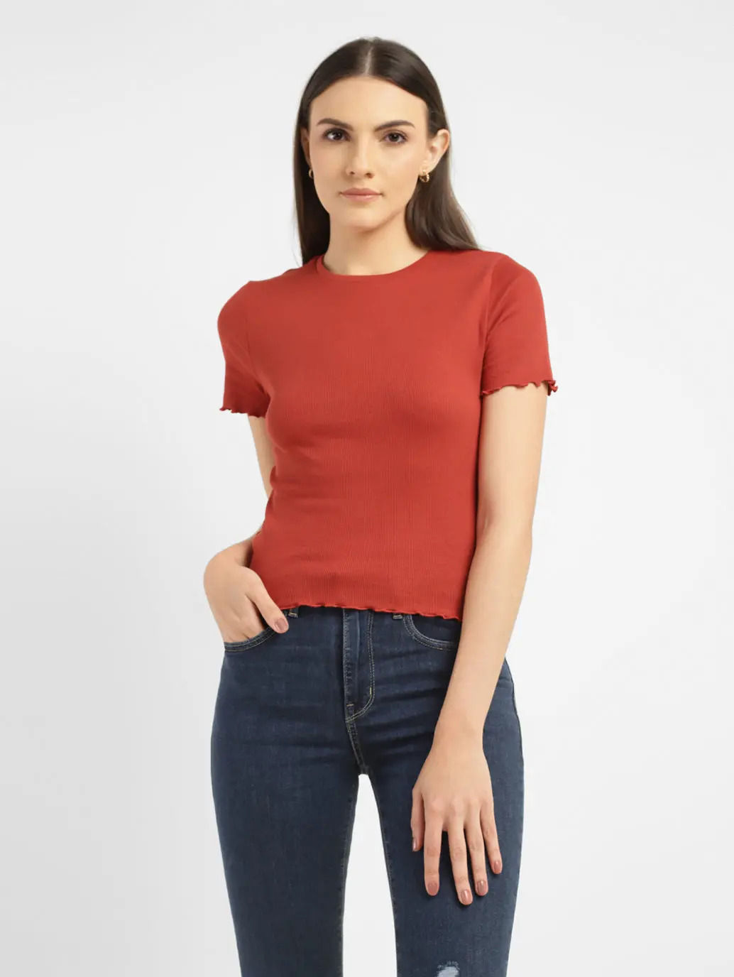 Women's Solid Round Neck Top 1