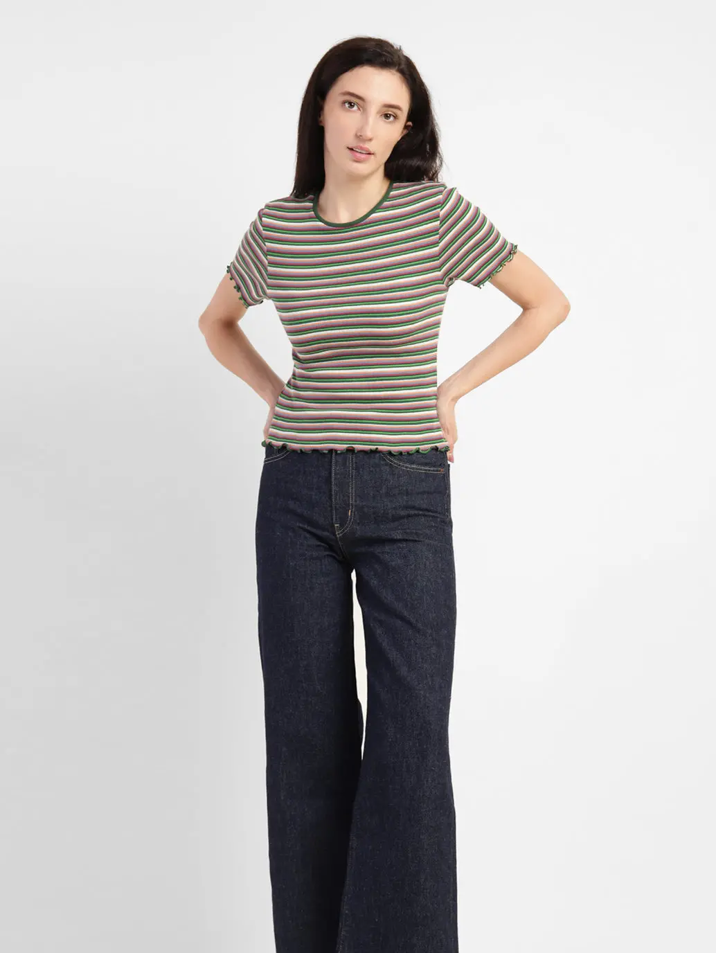 Women's Striped Regular Fit T-Shirt 2