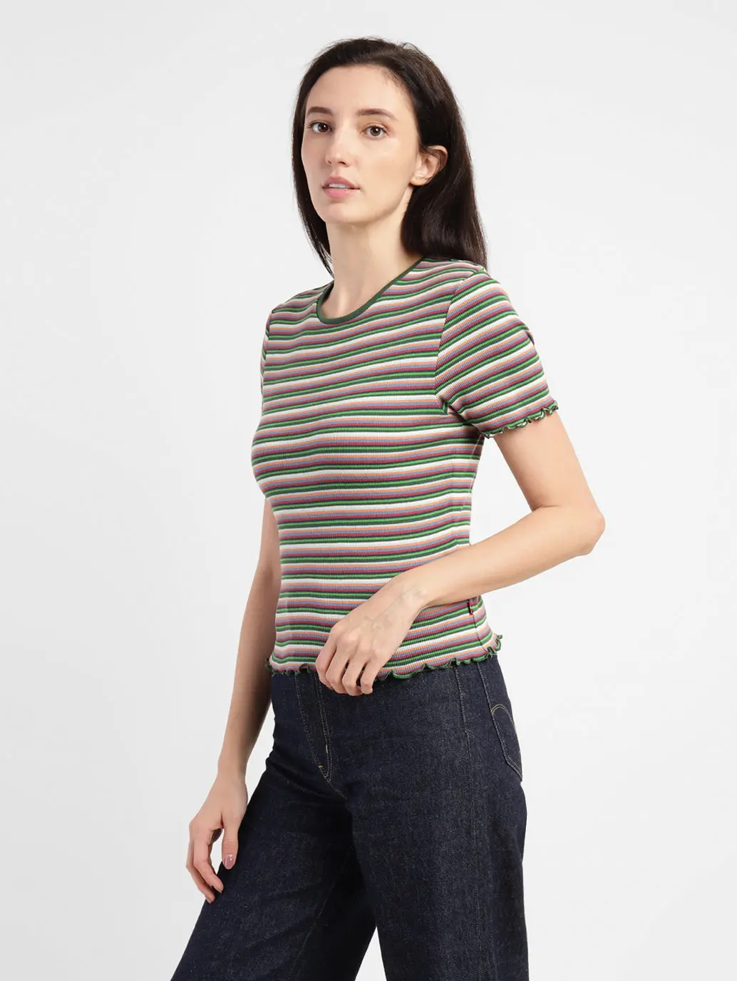 Women's Striped Regular Fit T-Shirt 4