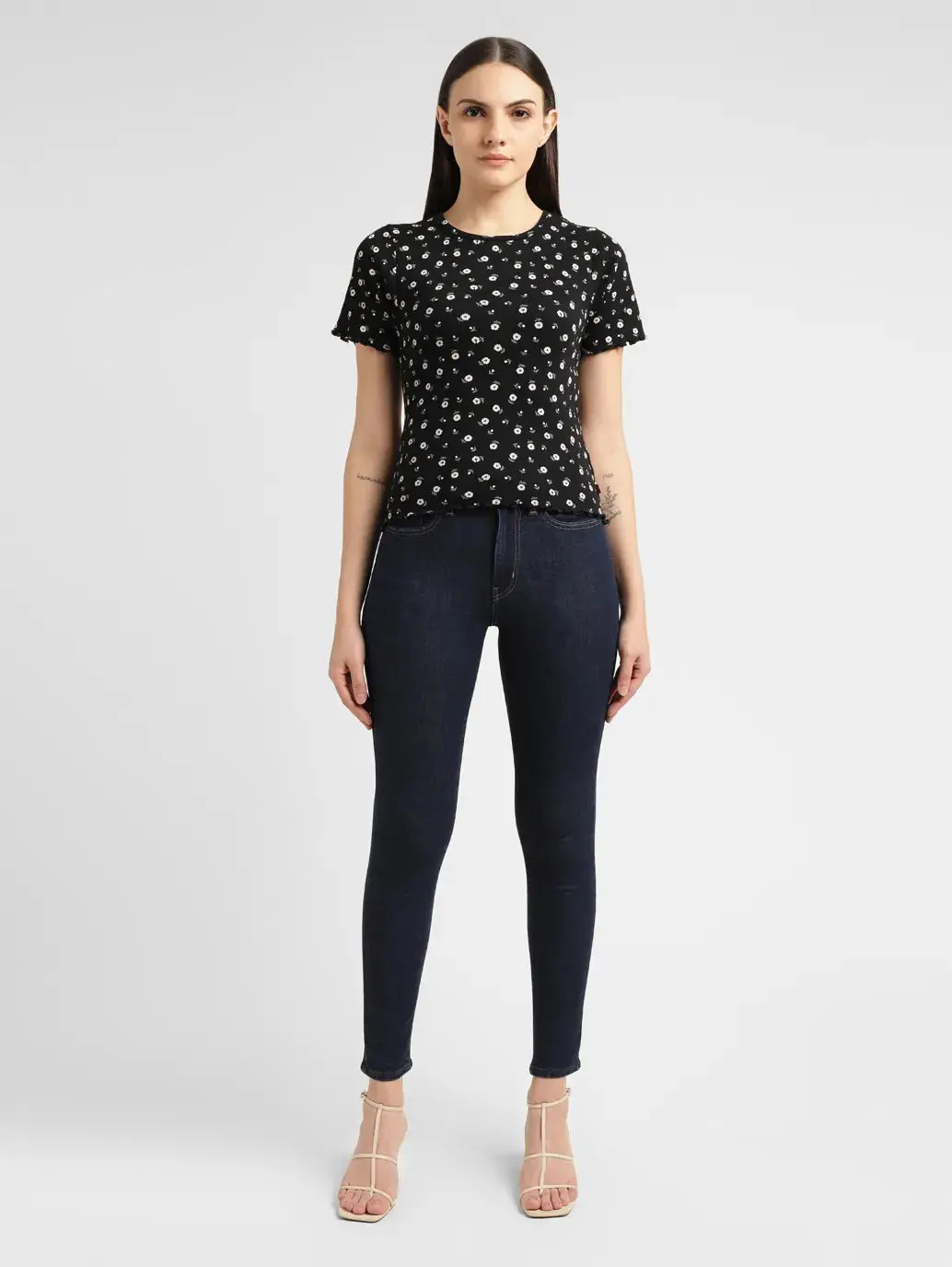 Women's Floral Print Crew Neck Top 1