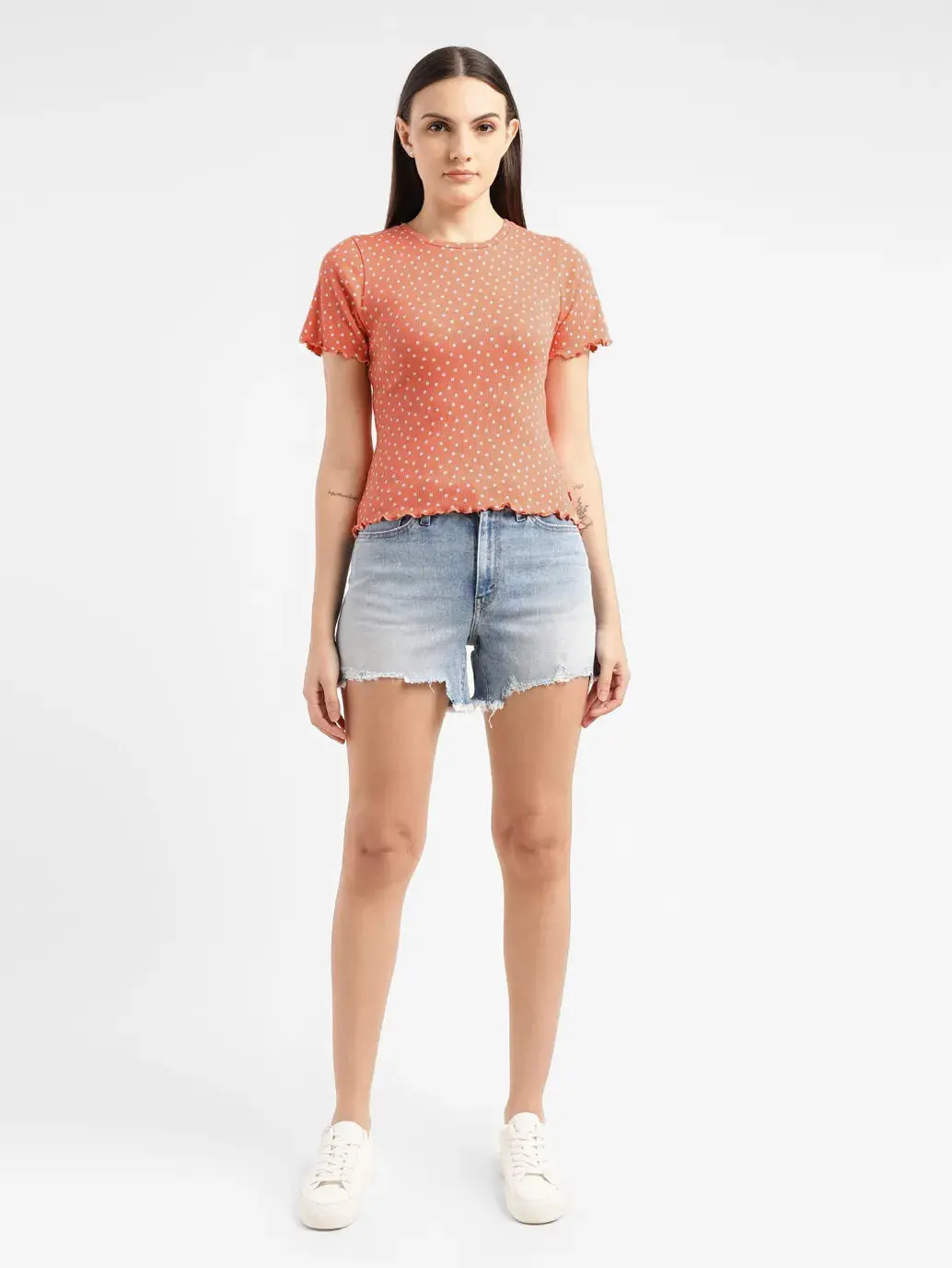 Women's Polka Dot Crew Neck Top 1