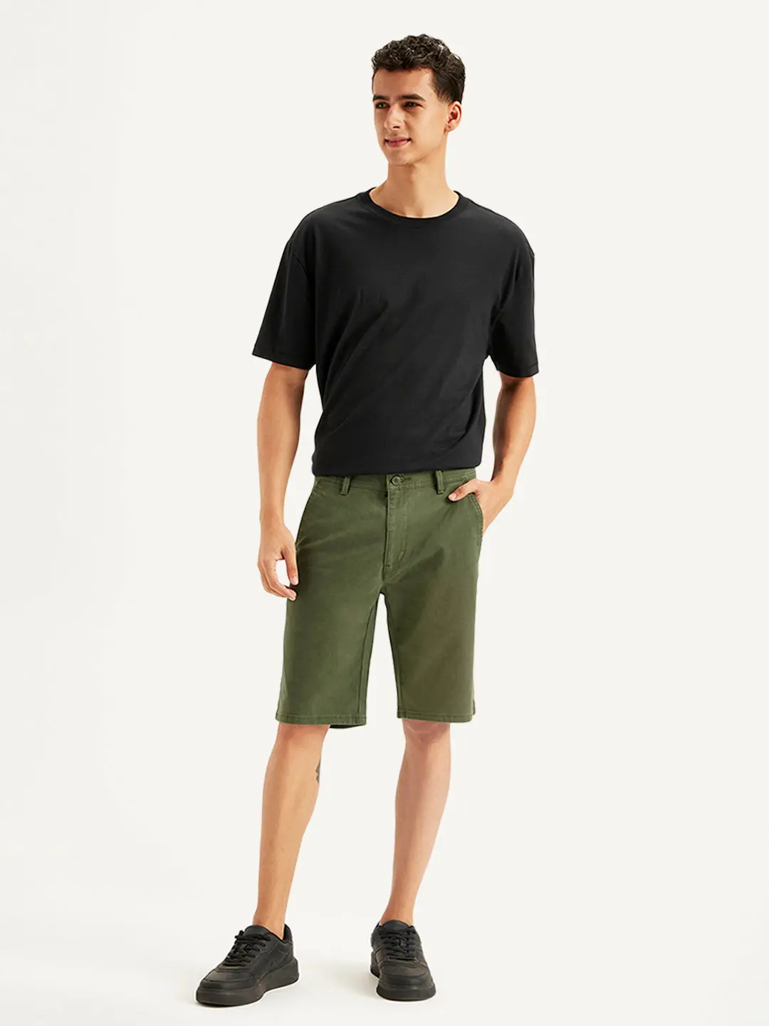 Men's Olive Regular Fit Shorts 1