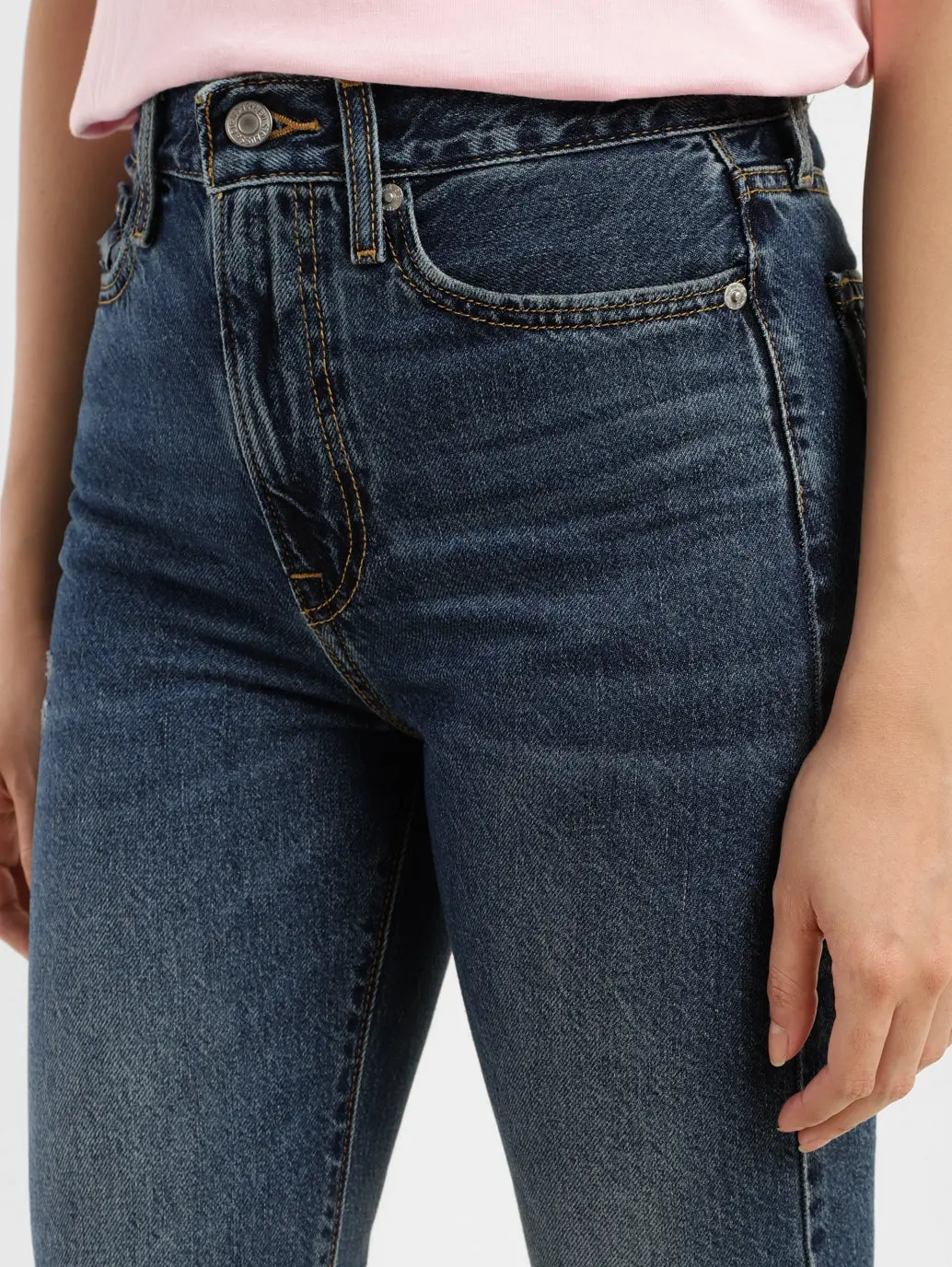 Women's Blue Wedgie Straight Fit High Rise Jeans 4