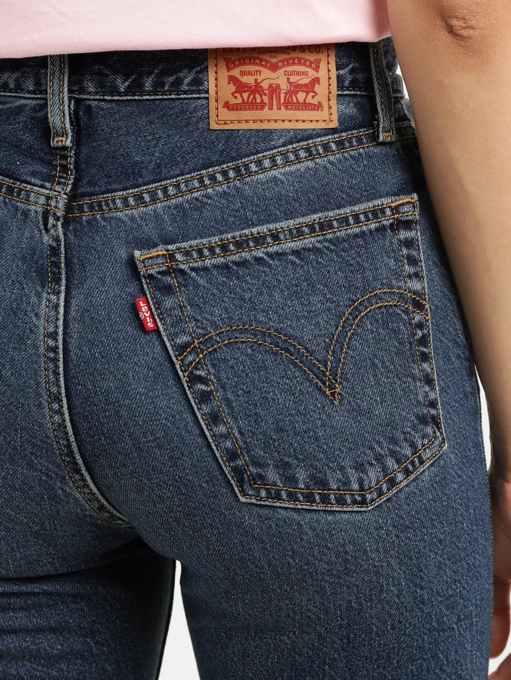 Women's Blue Wedgie Straight Fit High Rise Jeans 5