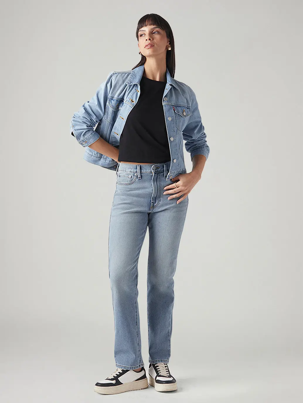 Women's Light Blue Wedgie Straight Fit High Rise Jeans 1