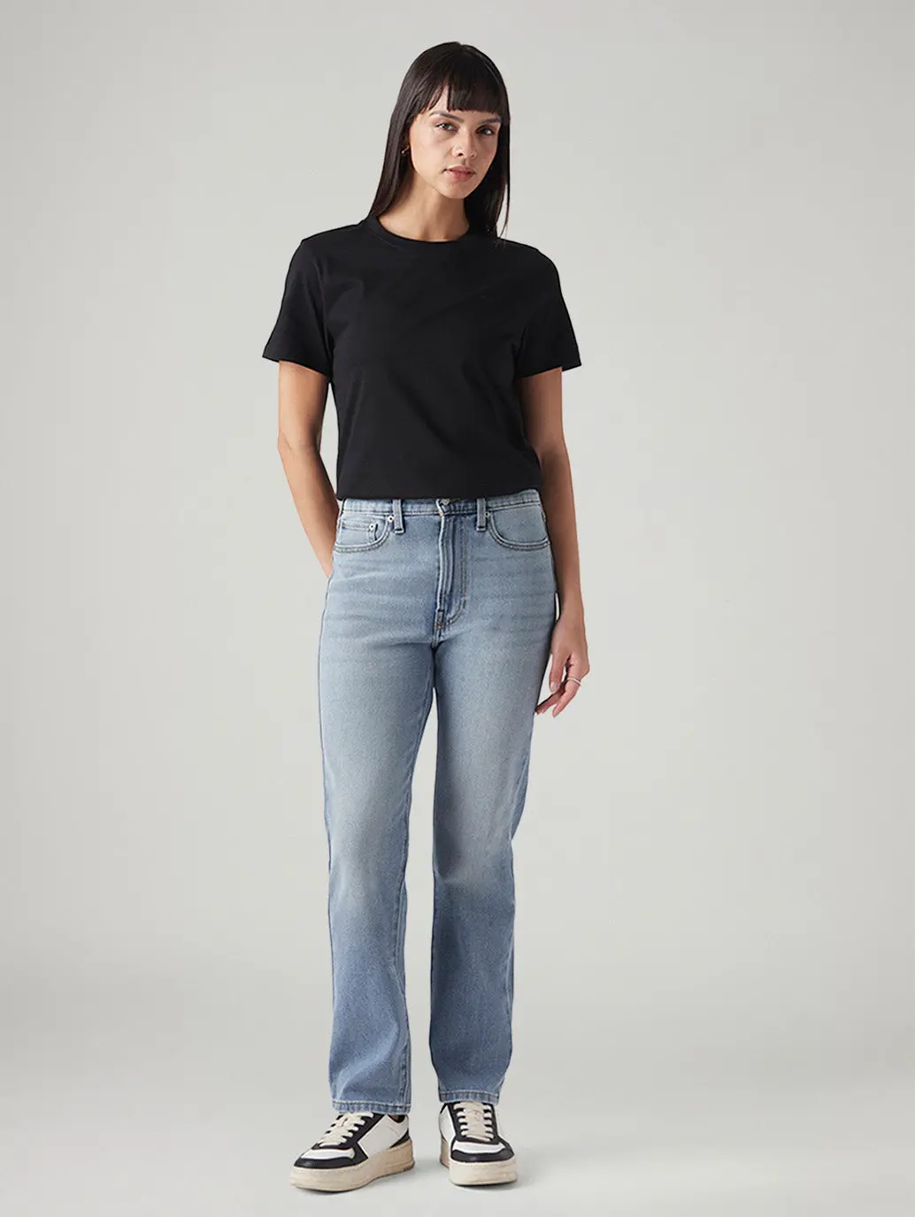 Women's Light Blue Wedgie Straight Fit High Rise Jeans 2