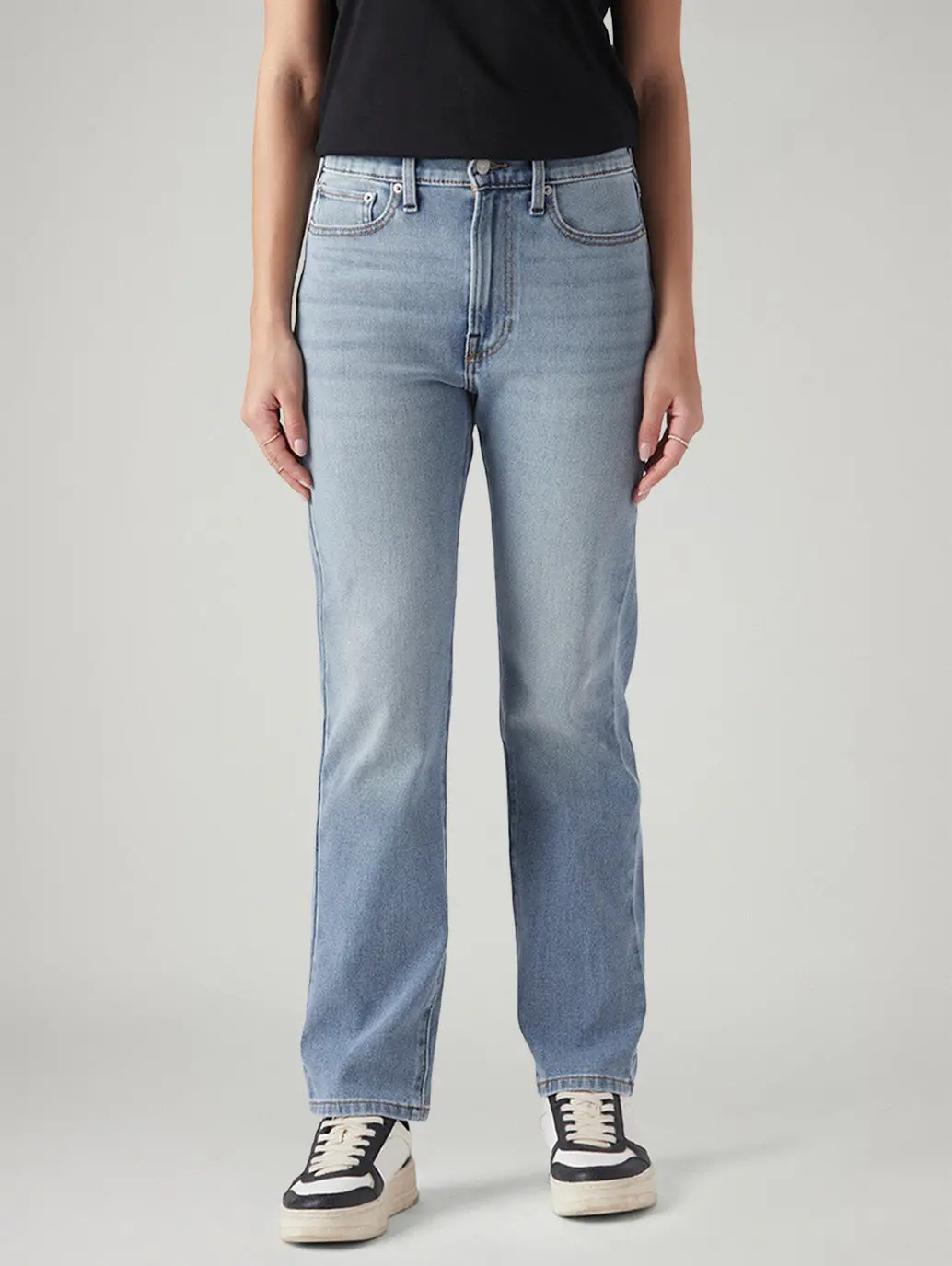 Women's Light Blue Wedgie Straight Fit High Rise Jeans 3